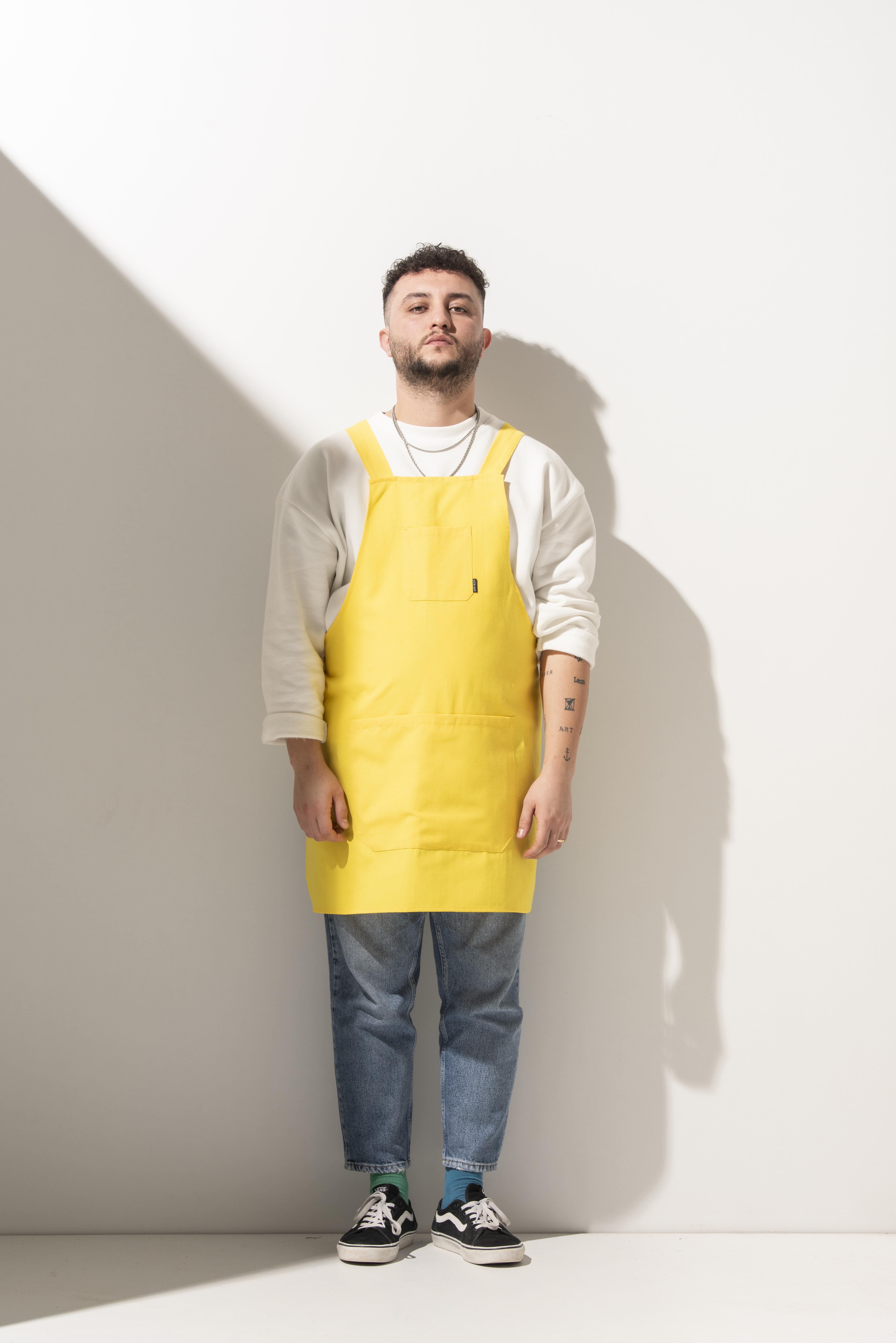 K-155 HOLLY - Çapraz Askılı Sarı Önlük 