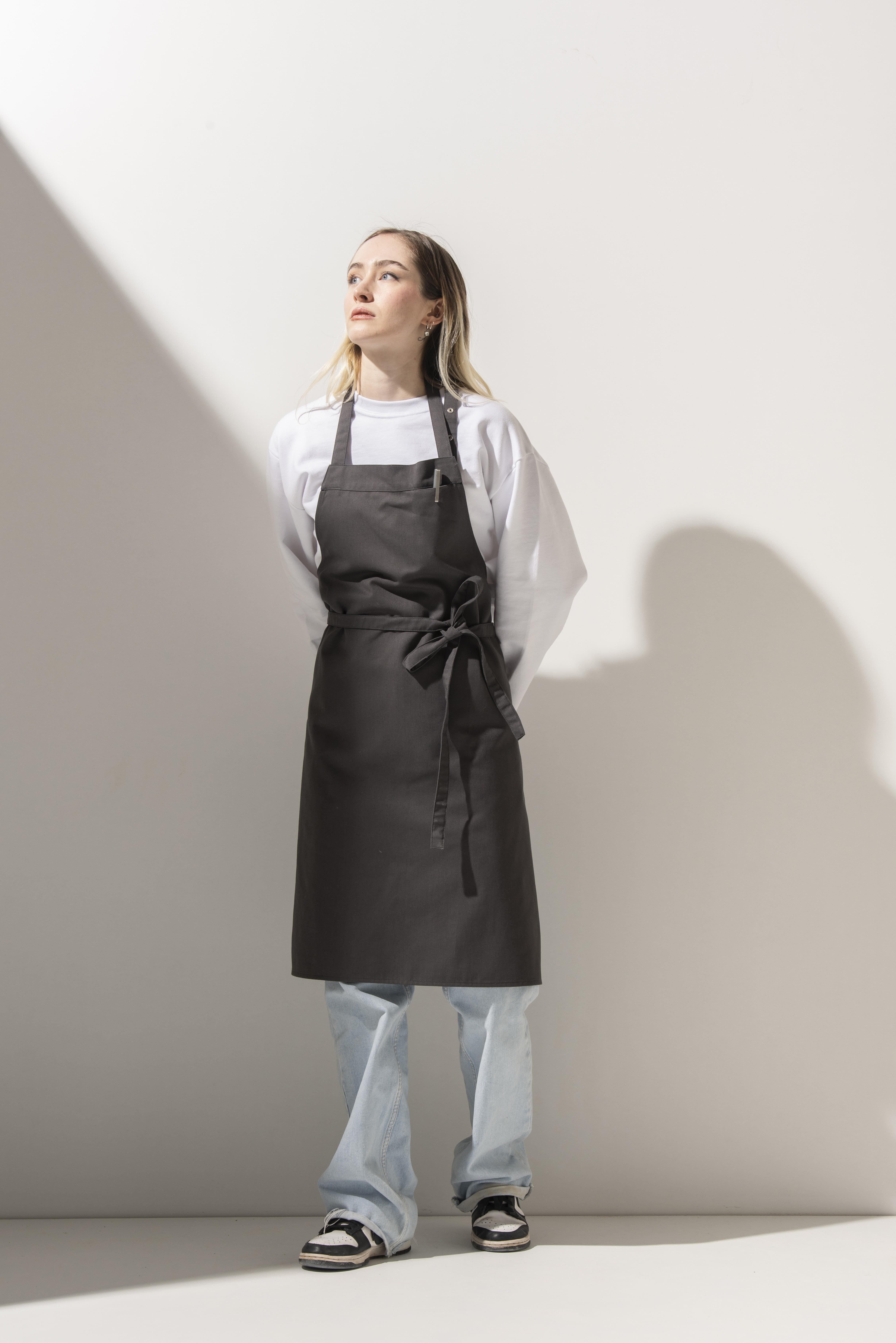 K-182 BASIC  - Antrasit Gizli Cep Detaylı Önlük 