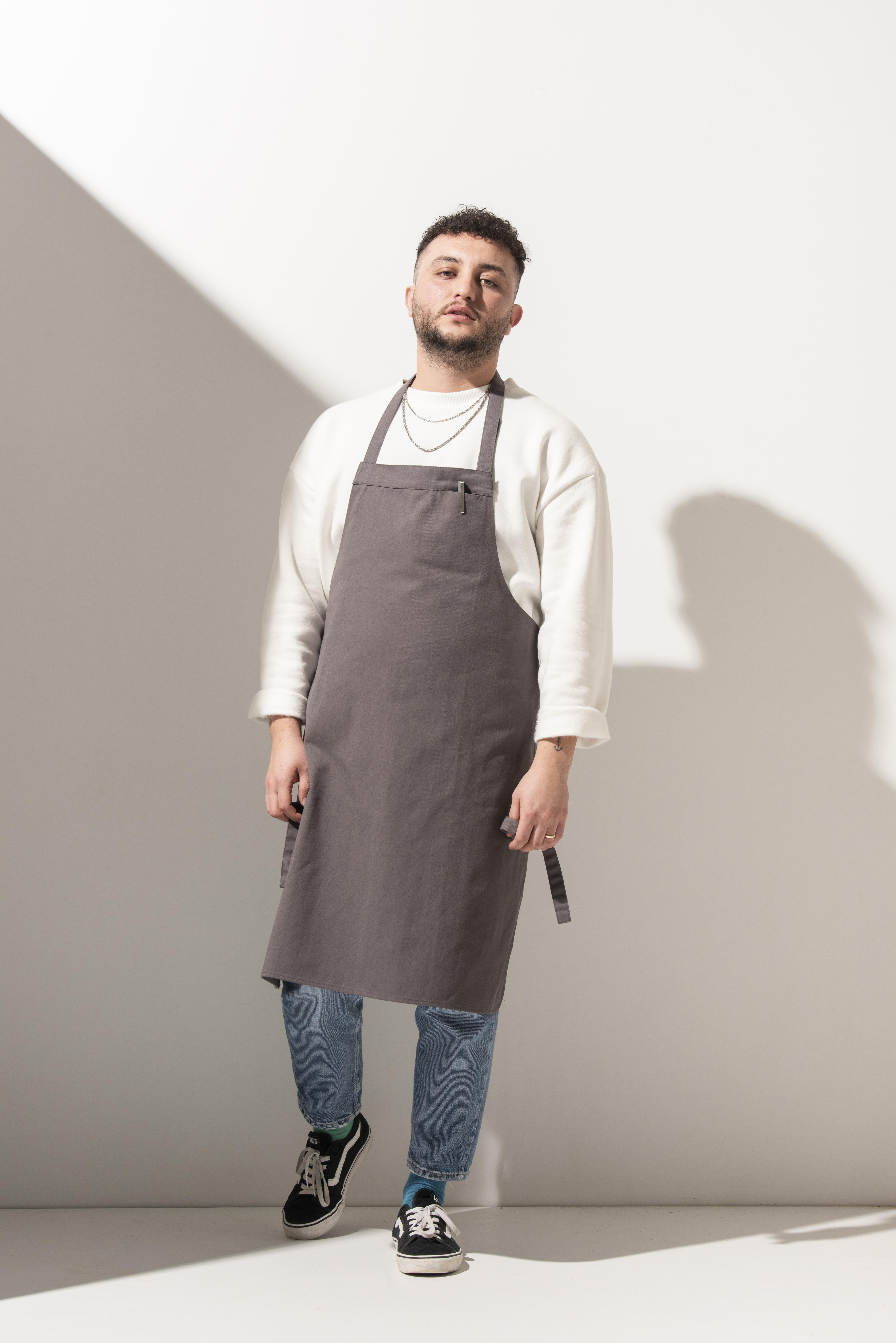 K-182 BASIC  - Koyu Gri Gizli Cep Detaylı Önlük 