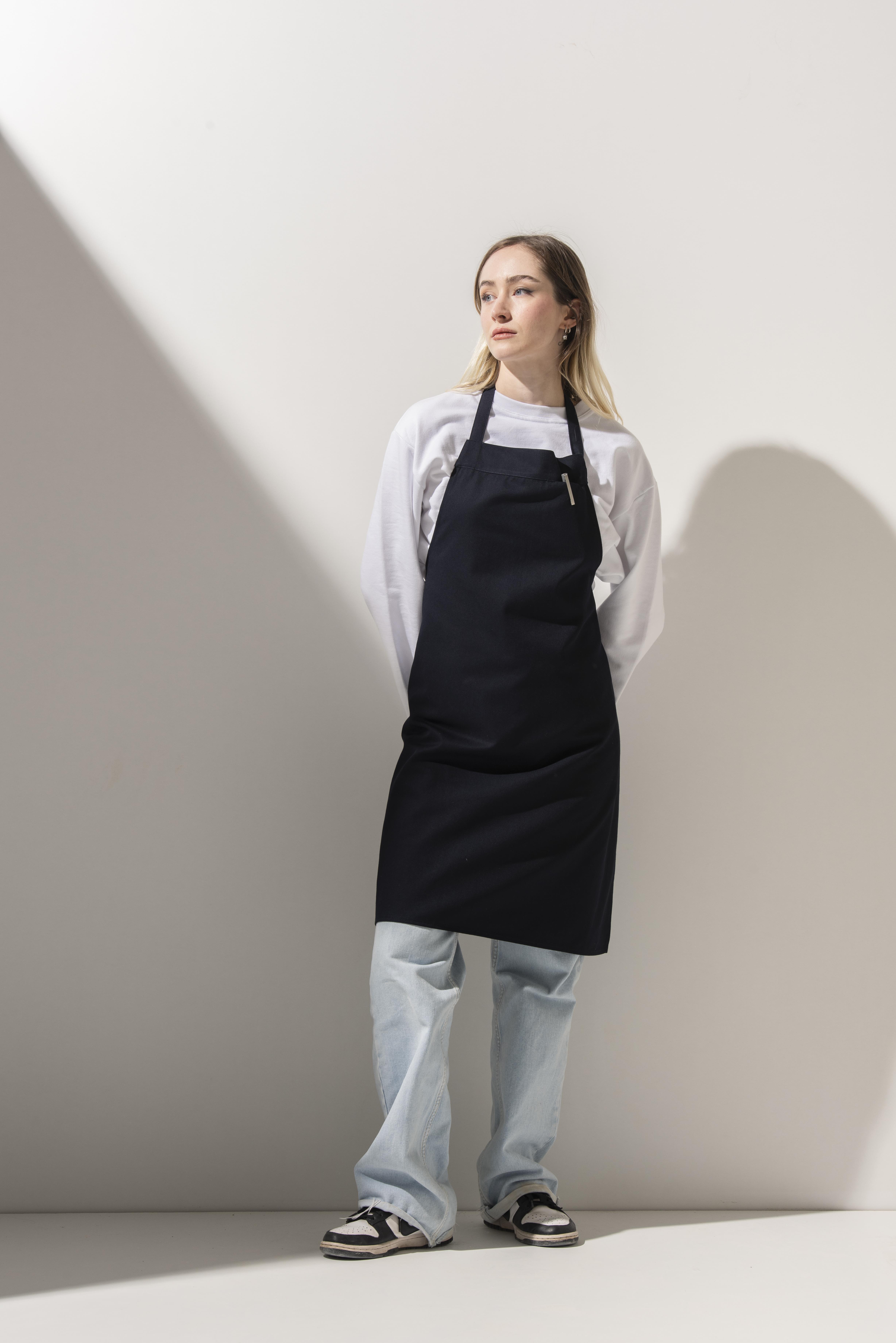 K-182 BASIC  - Lacivert Gizli Cep Detaylı Önlük 