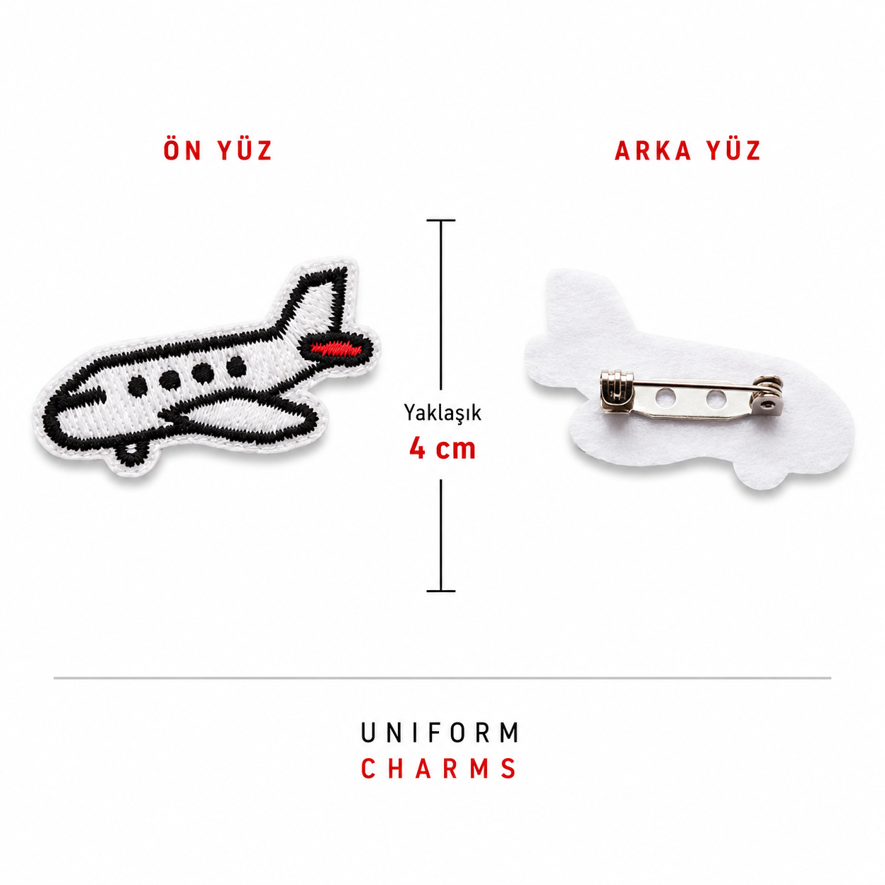 Uniform Charms™ Airplane (Jet Uçak) Broş Charm