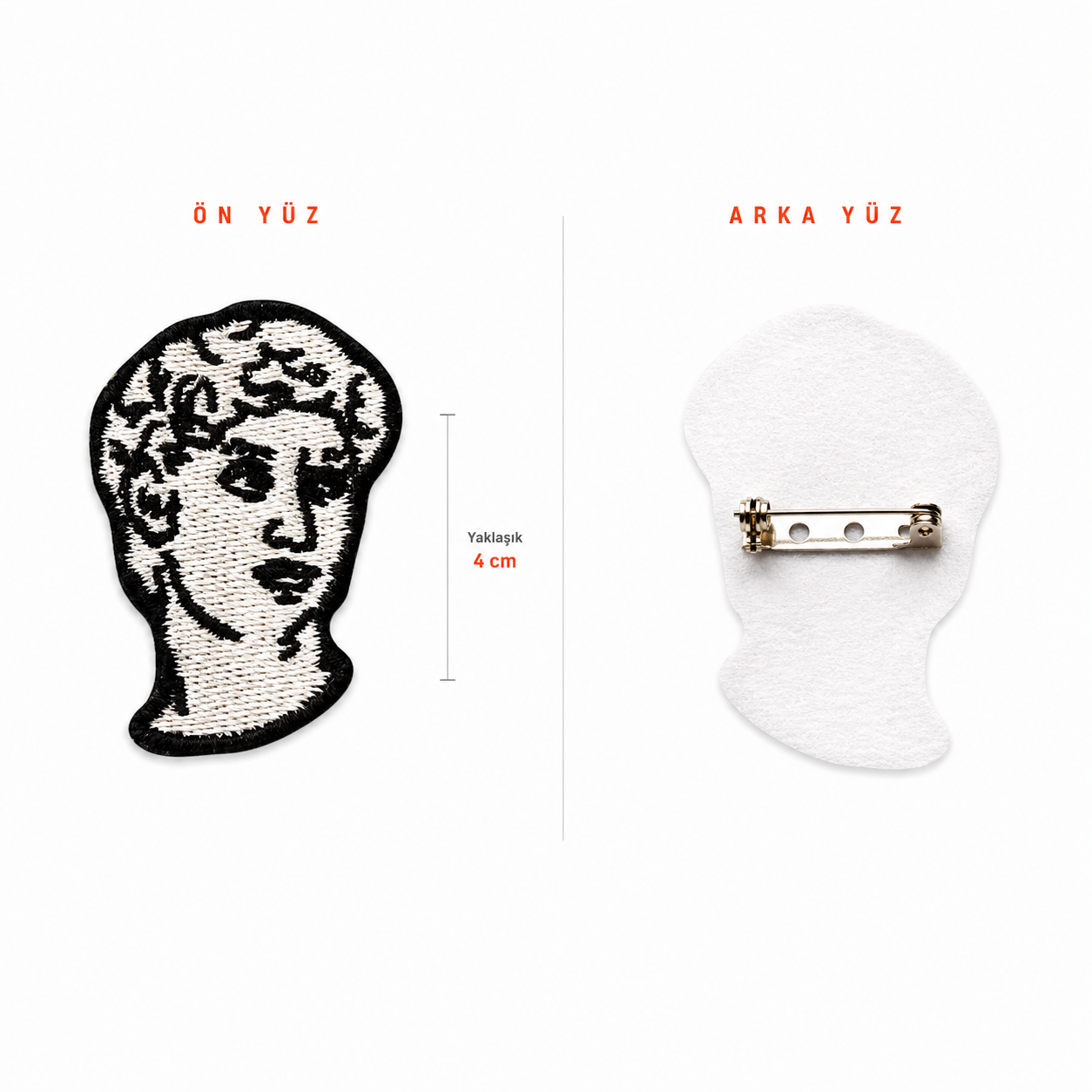Uniform Charms™ Antik Büst (Klasik Heykel) Broş Charm