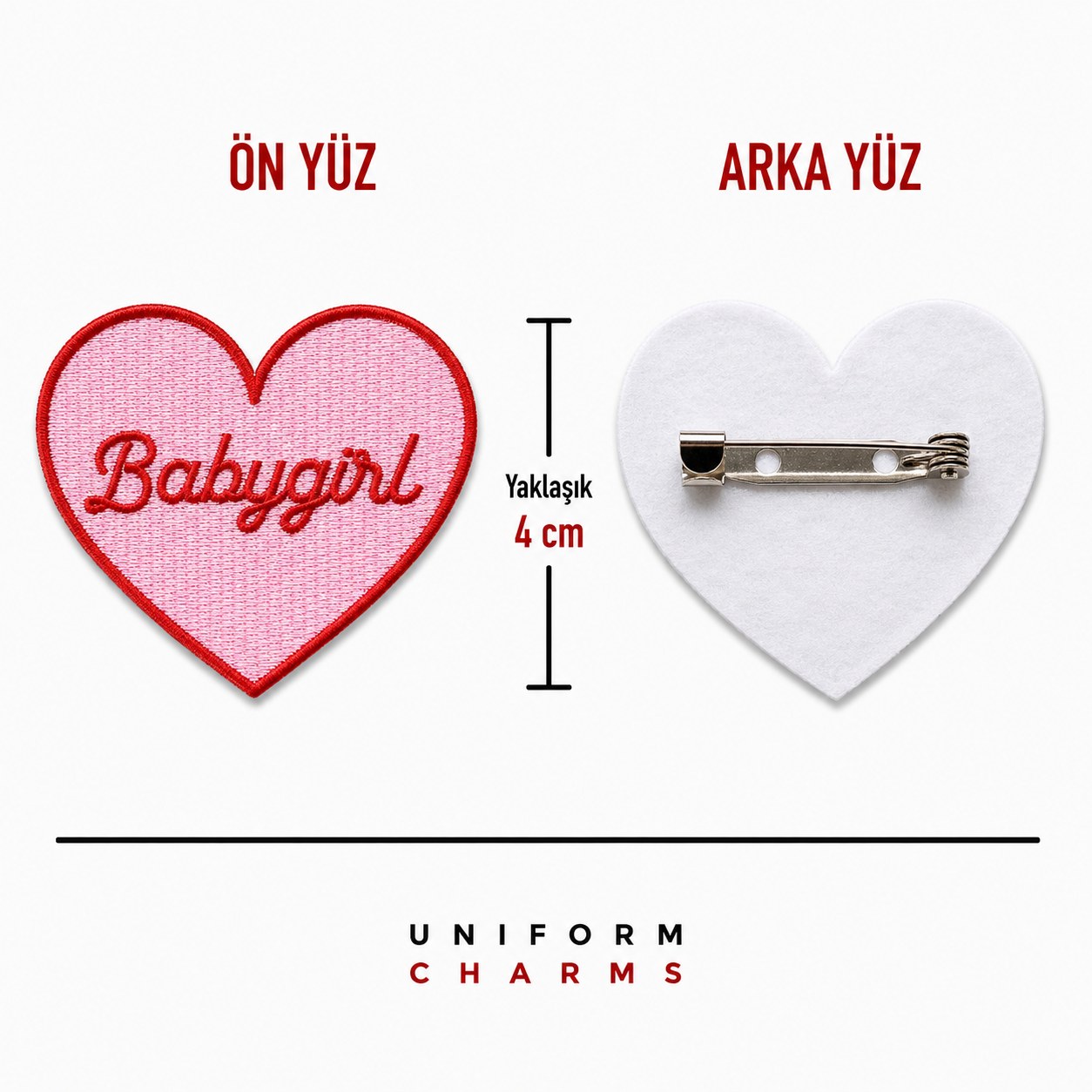Uniform Charms™ Babygirl Kalp Broş Charm