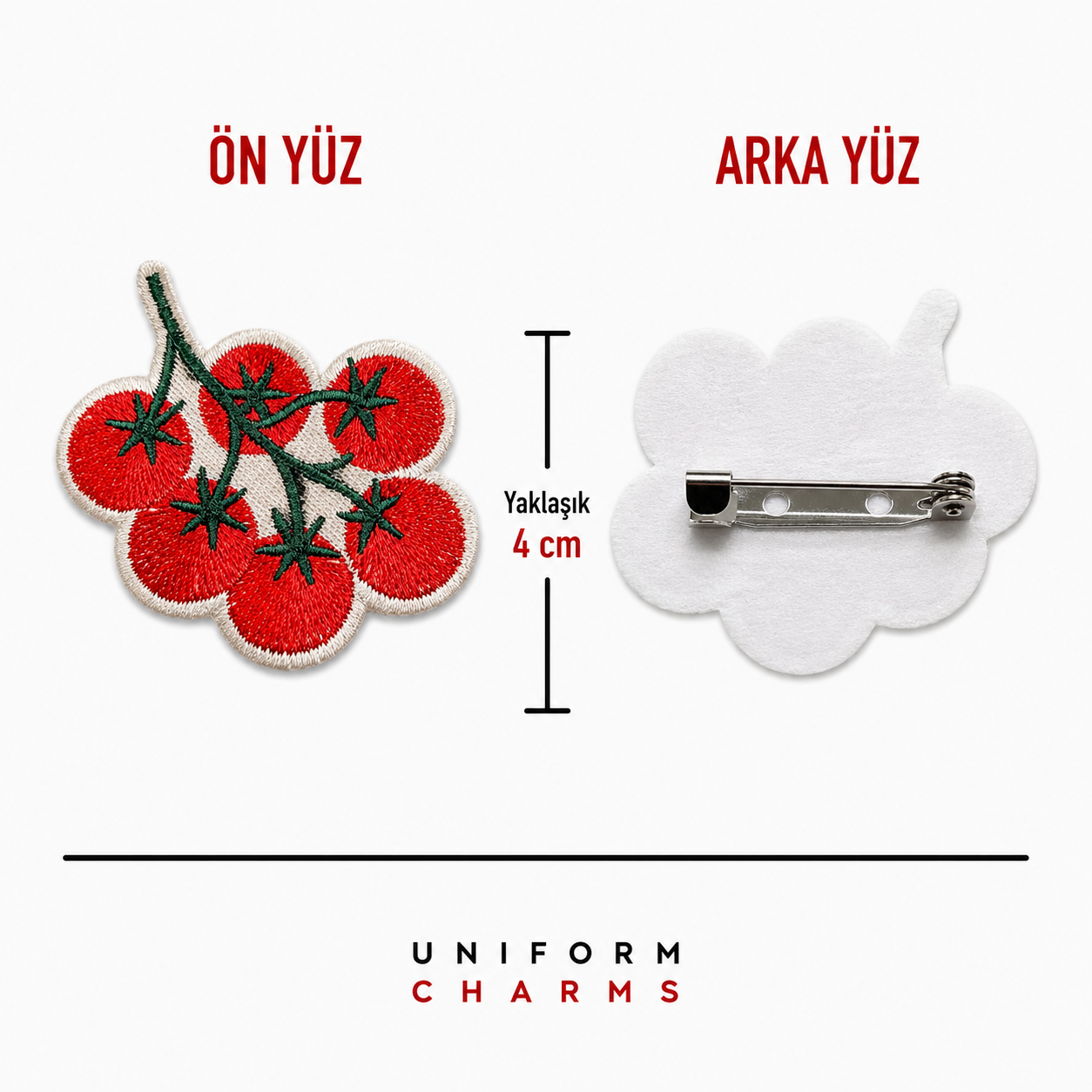 Uniform Charms™ Çeri Domates (Dal) Broş Charm