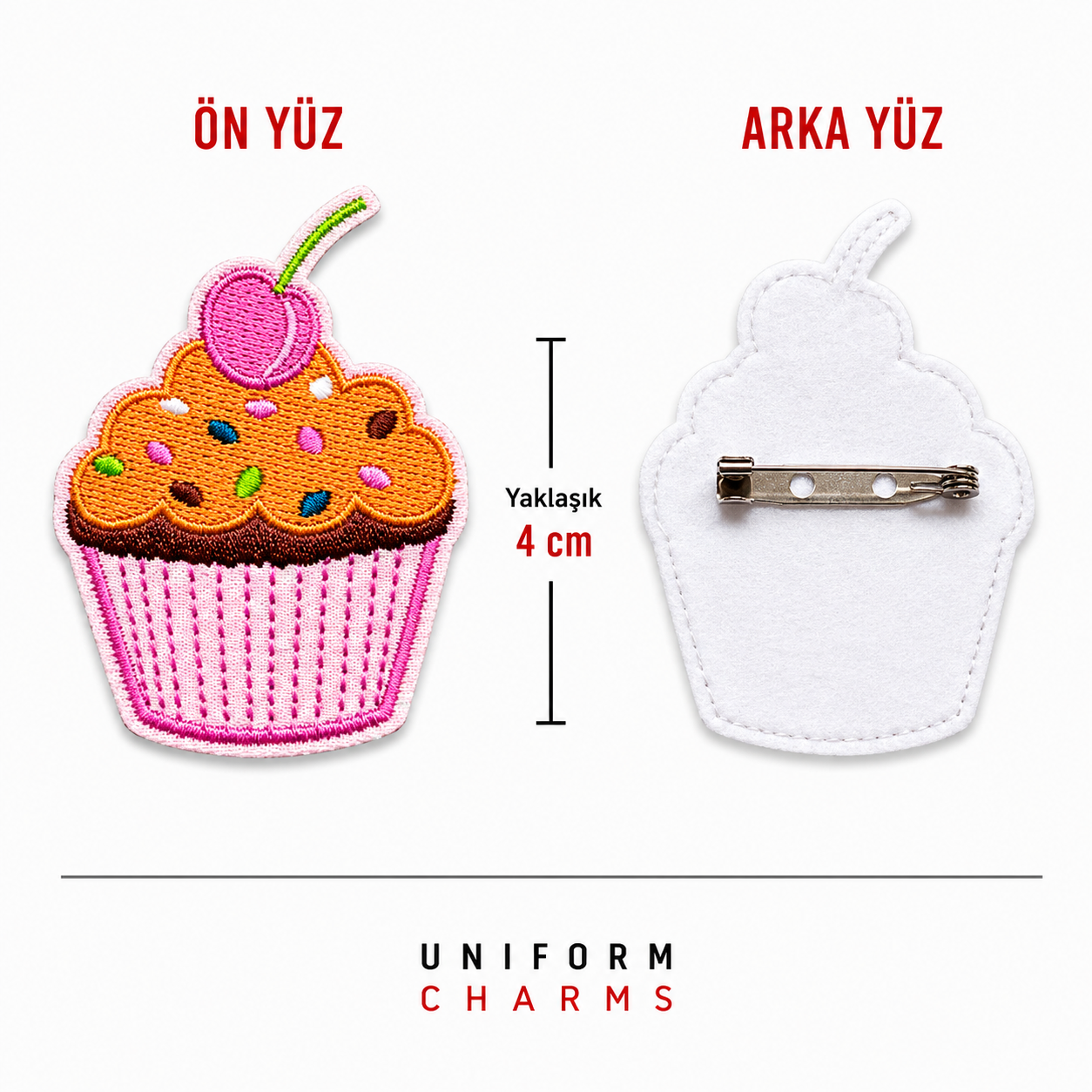 Uniform Charms™ Cupcake (Kirazlı) Broş Charm