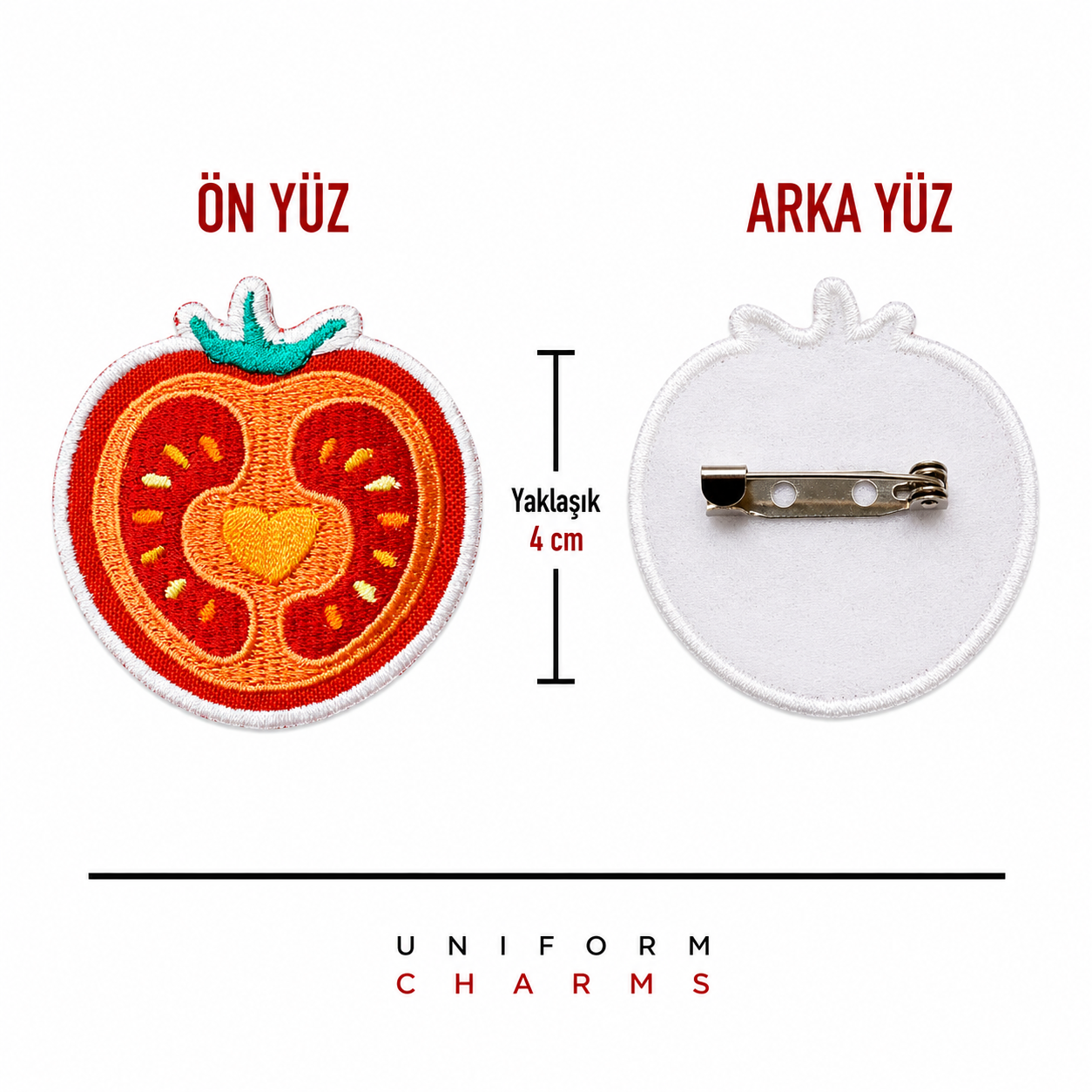 Uniform Charms™ Domates Dilimi (Kalpli) Broş Charm