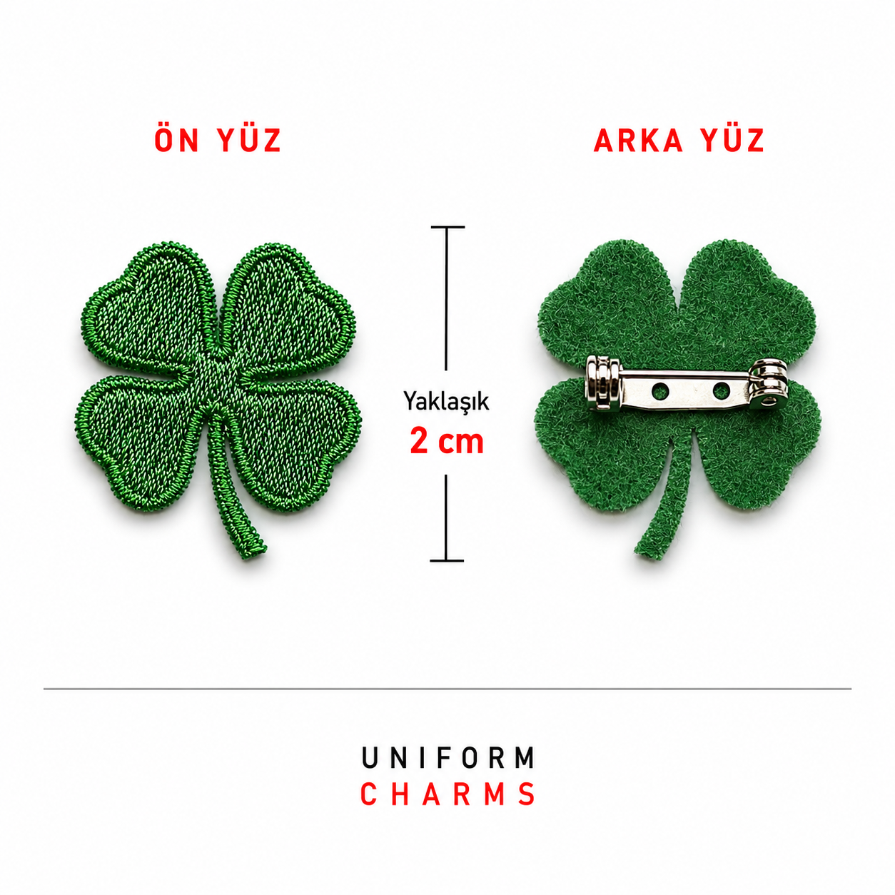 Uniform Charms™ Dört Yapraklı Yonca Broş Charm