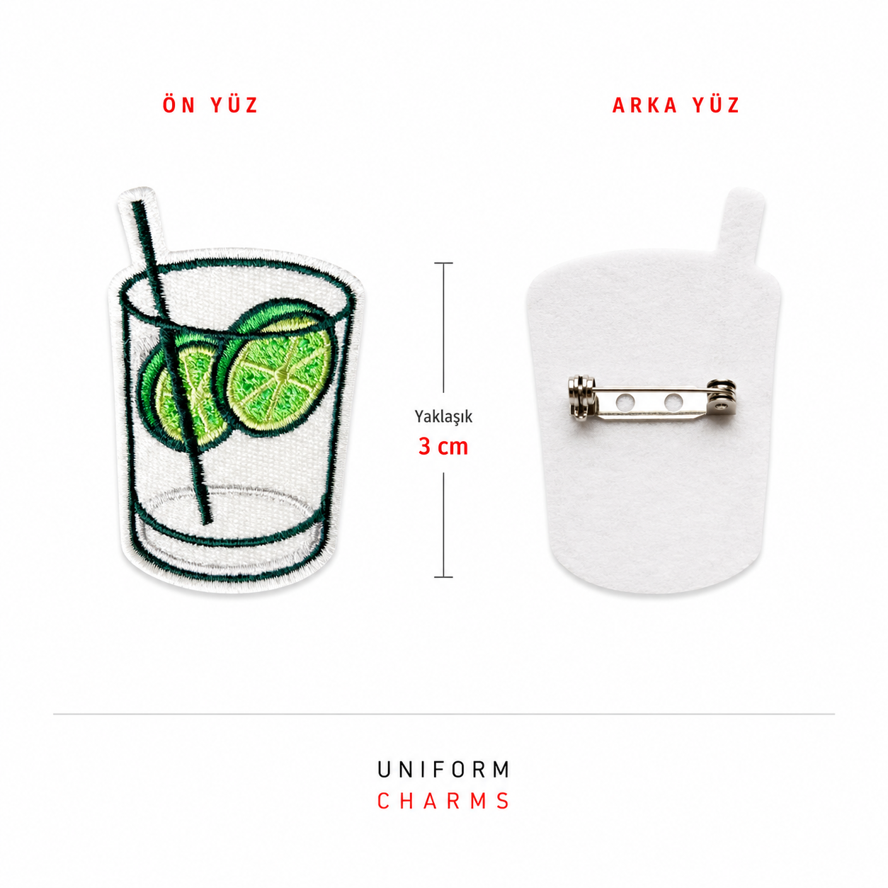 Uniform Charms™ Gin Tonik (Lime Glass) Broş Charm