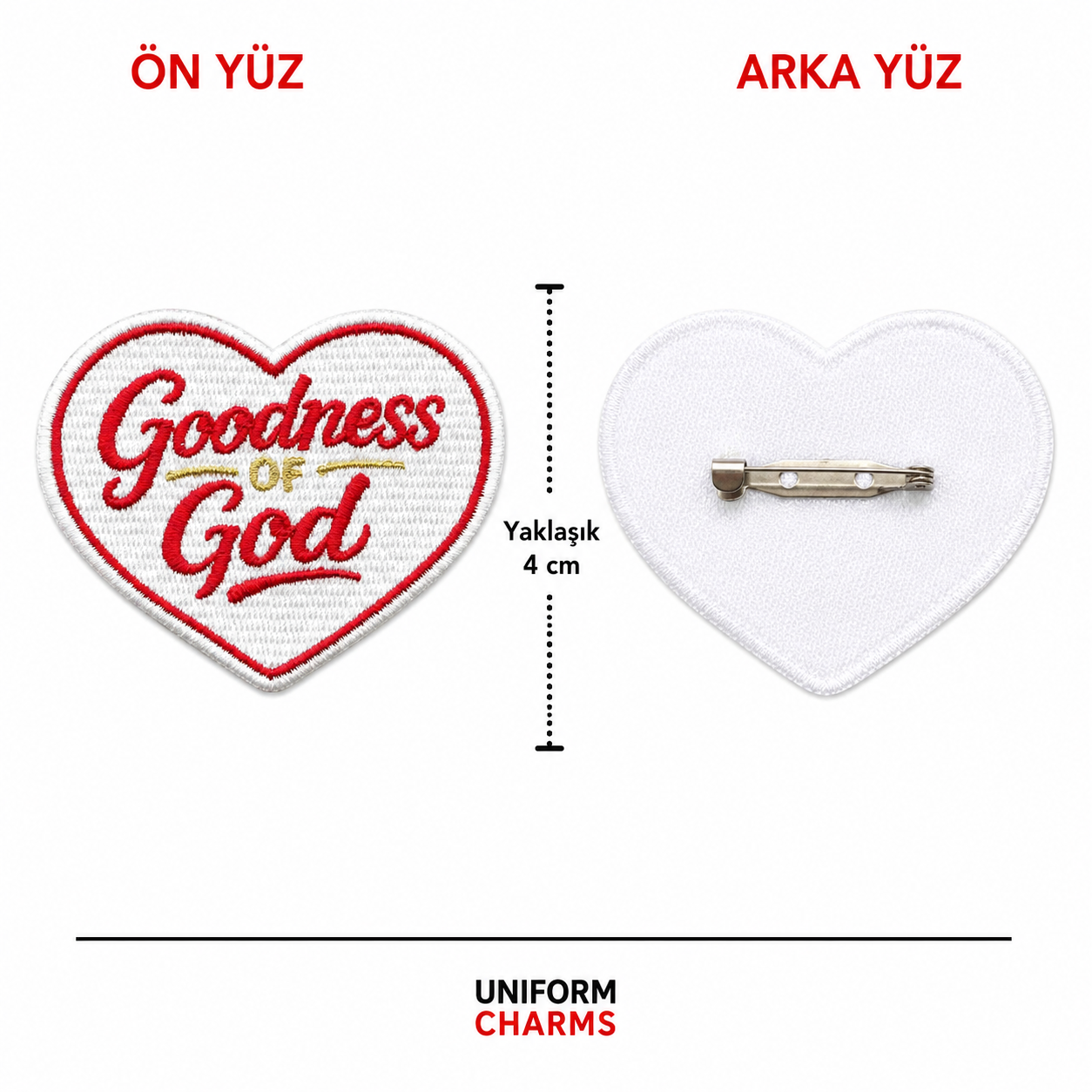 Uniform Charms™ Goodness Of God (Kalp) Broş Charm