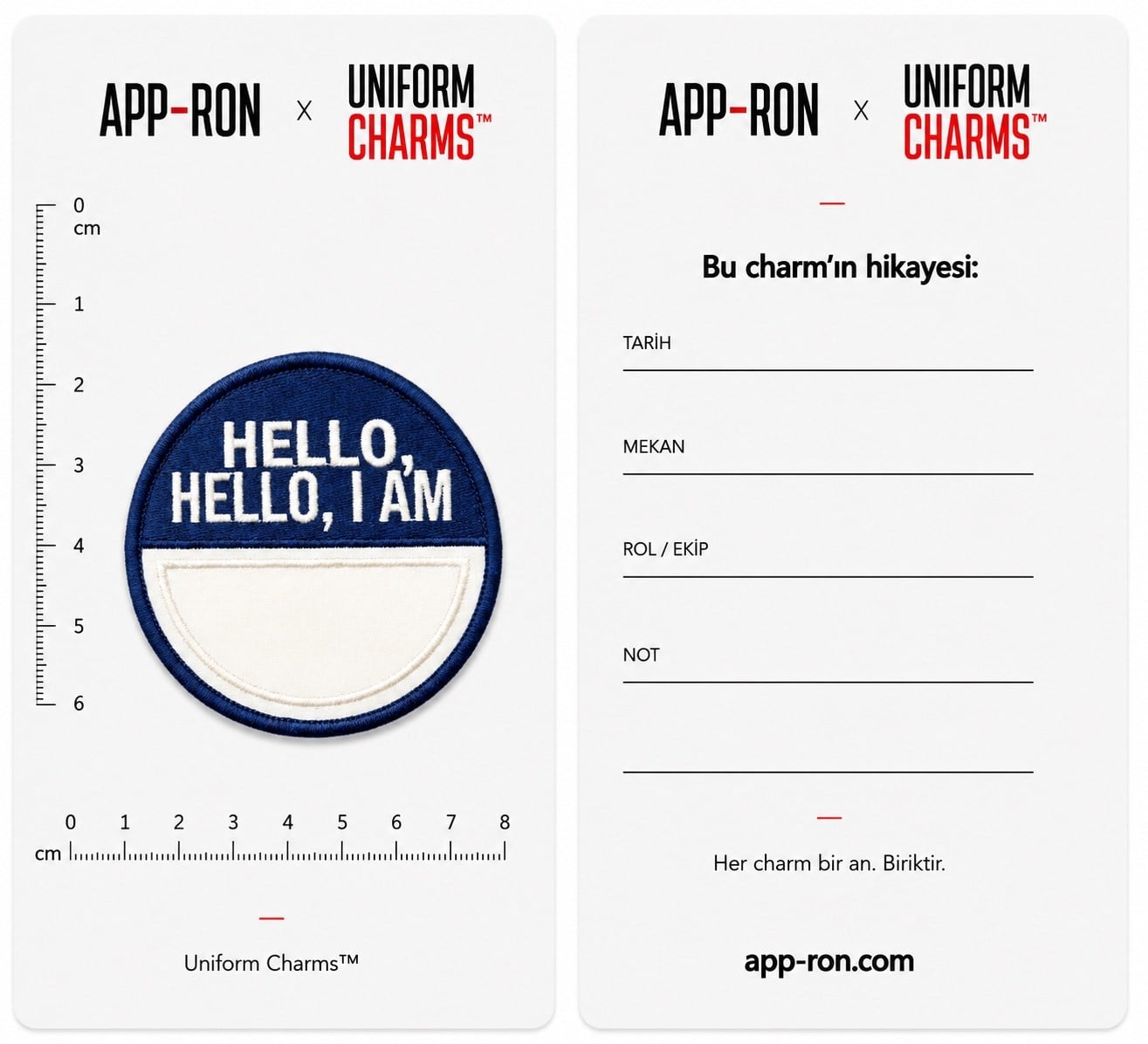 Uniform Charms™ Hello, Hello, I Am Name Tag Charm