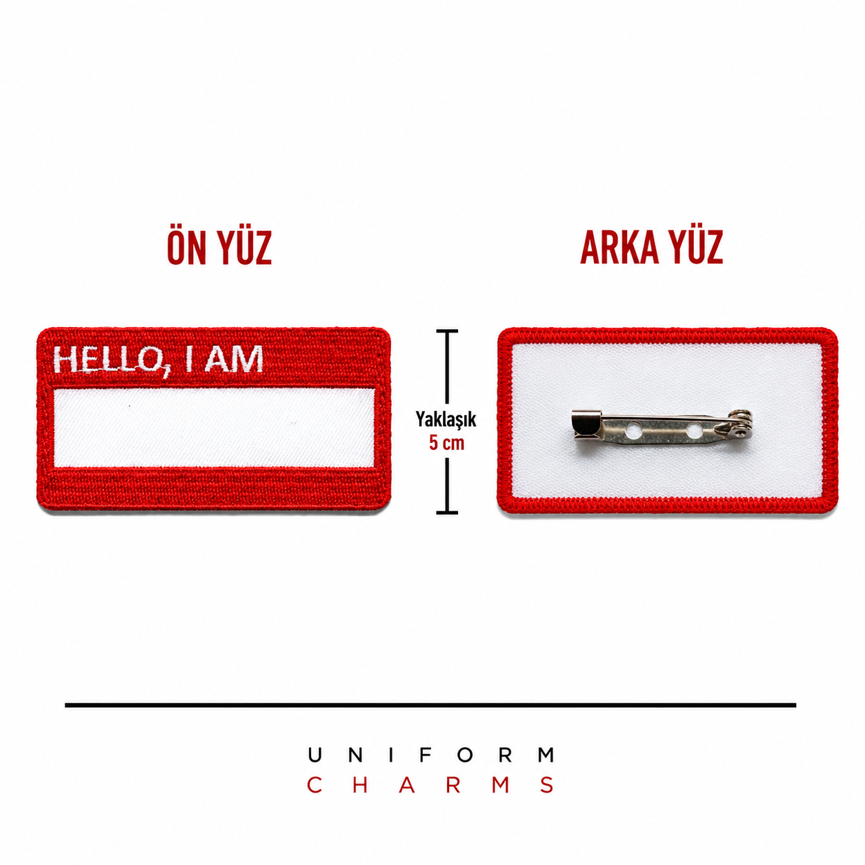 Uniform Charms™ Hello, I Am (İsimlik Rozet) Broş Charm