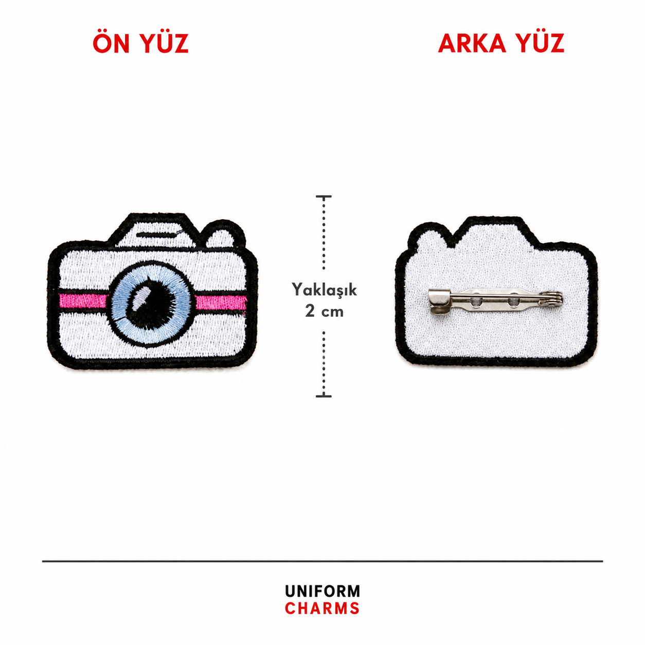 Uniform Charms™ Kamera (Göz Lensli) Broş Charm