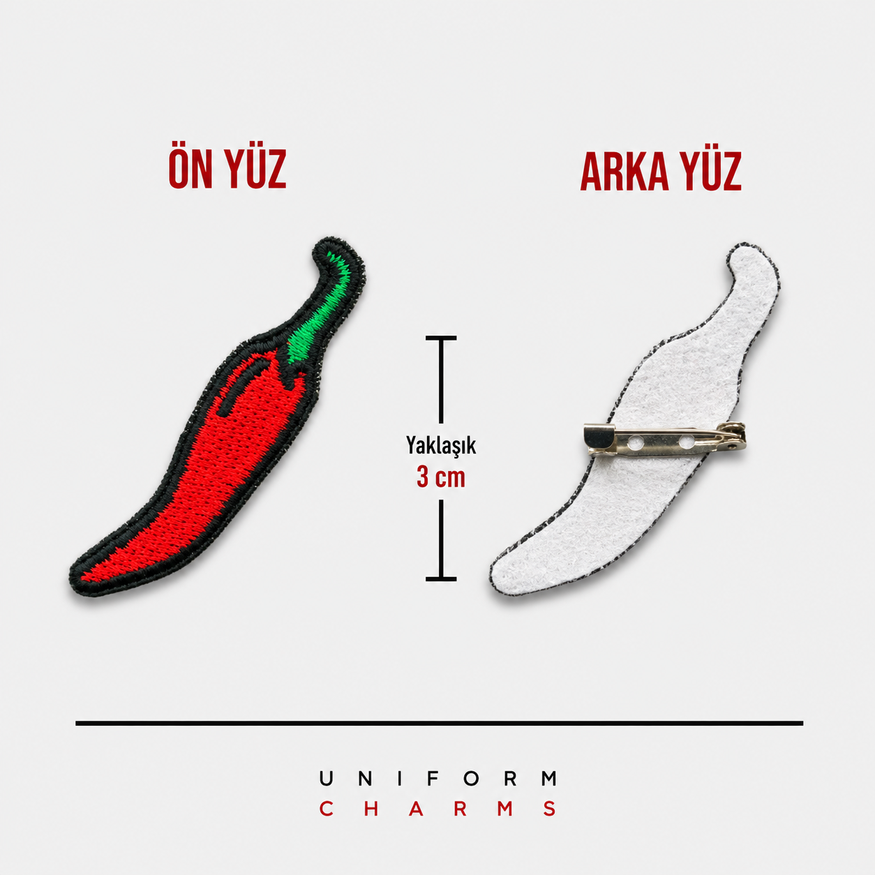 Uniform Charms™ Kırmızı Acı Biber Broş Charm