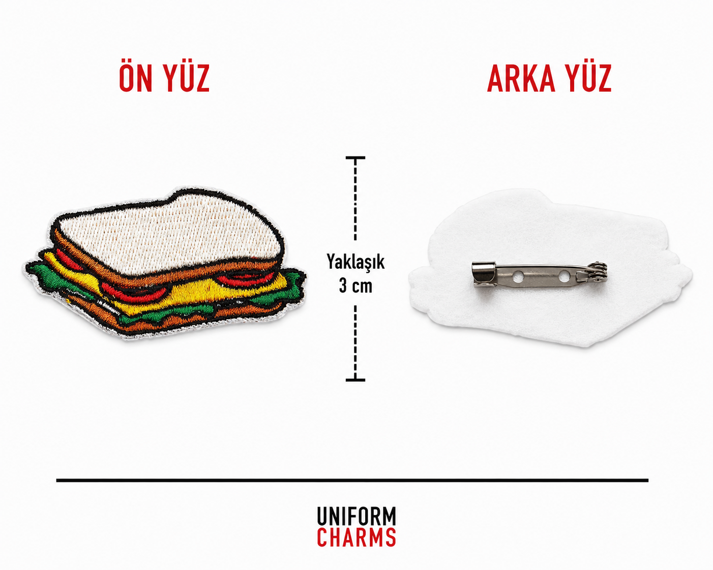 Uniform Charms™ Klüp Sandviç Broş Charm
