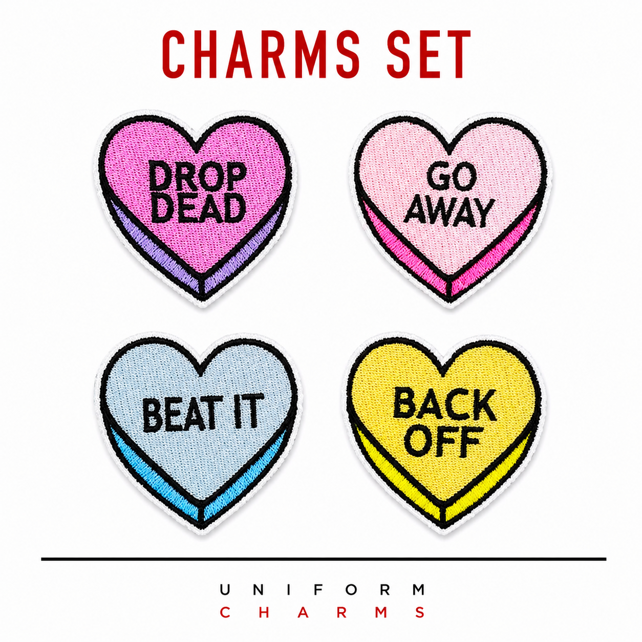 Uniform Charms™ Konuşan Kalpler Seti Broş Charm