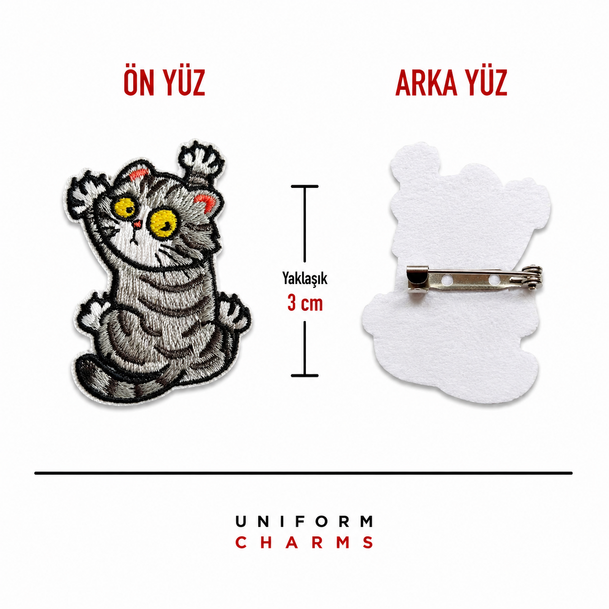 Uniform Charms™ Korkmuş Kedi Broş Charm