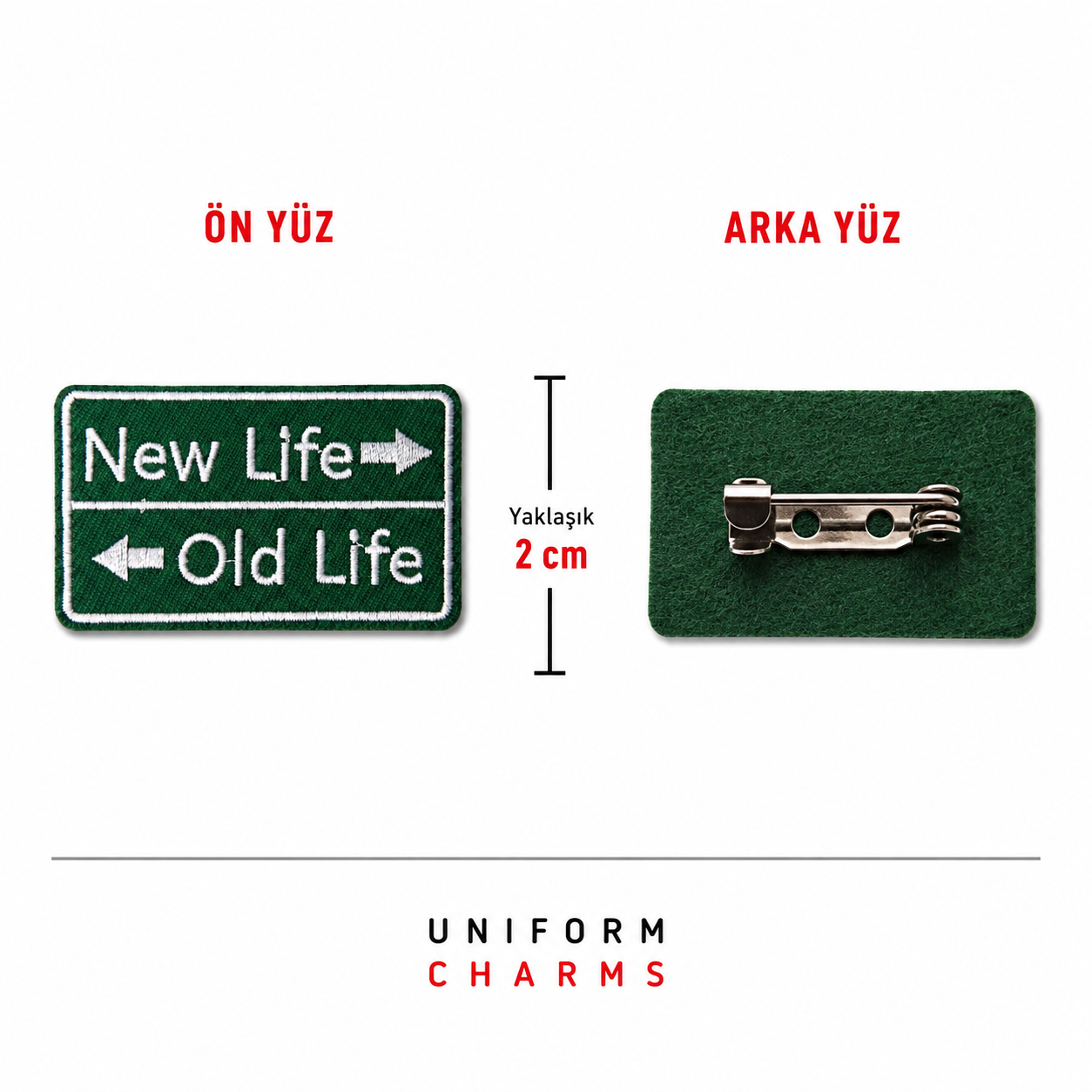 Uniform Charms™ New Life Old Life Broş Charm