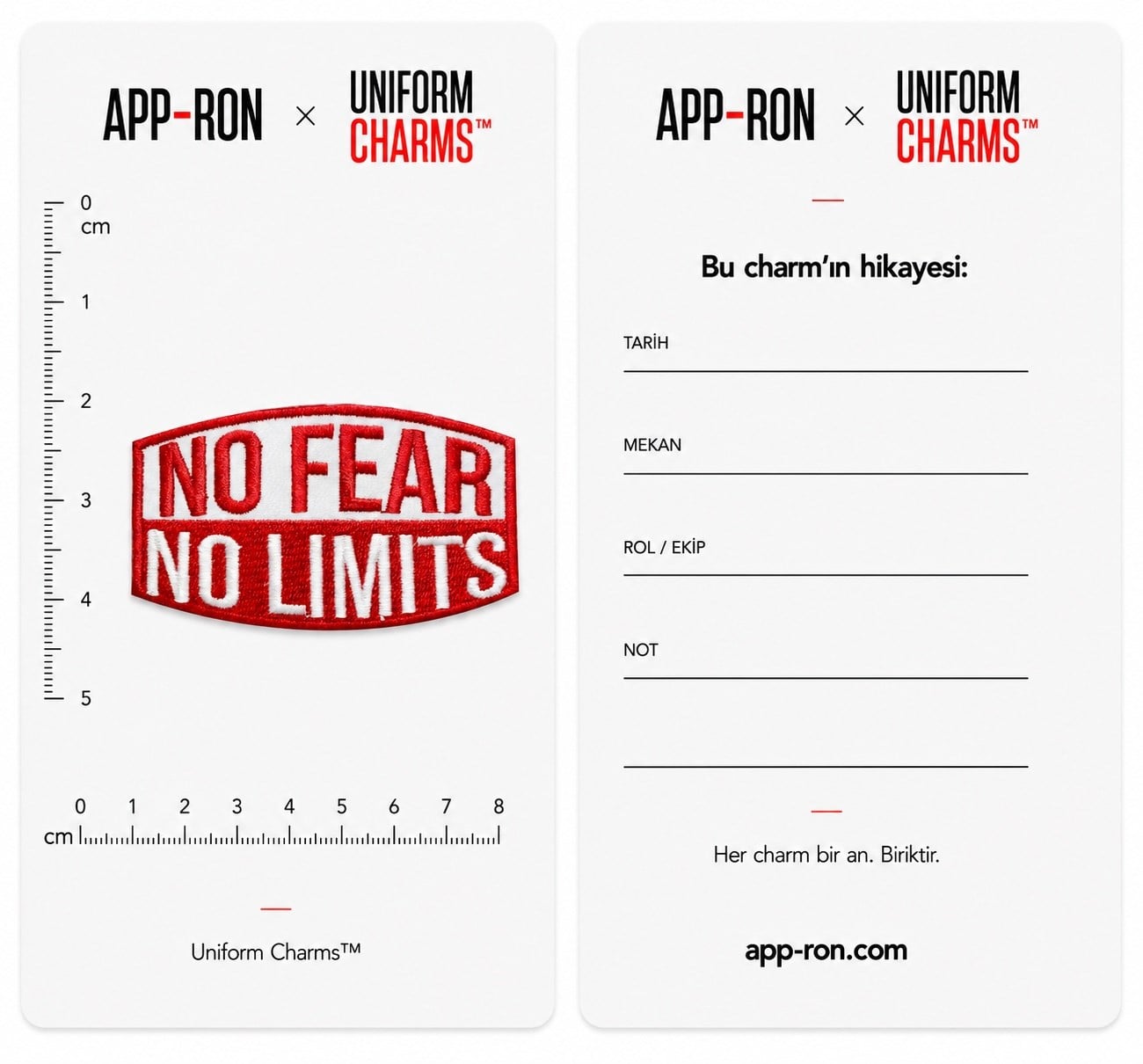 Uniform Charms™ No Fear No Limits Broş Charm
