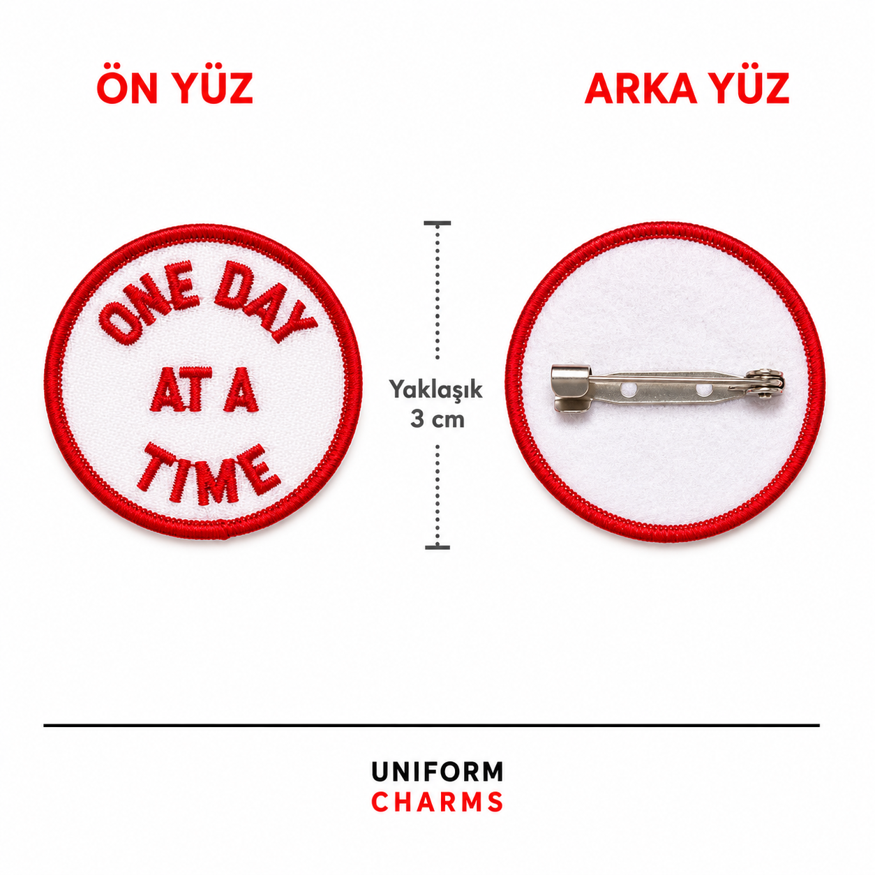 Uniform Charms™ One Day At A Time Broş Charm