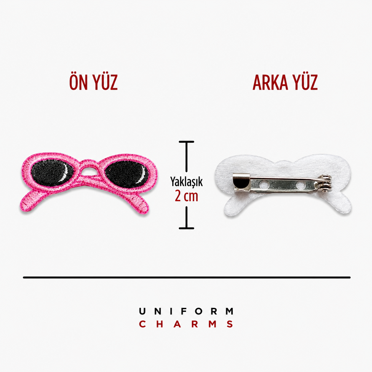 Uniform Charms™ Pembe Güneş Gözlüğü Broş Charm
