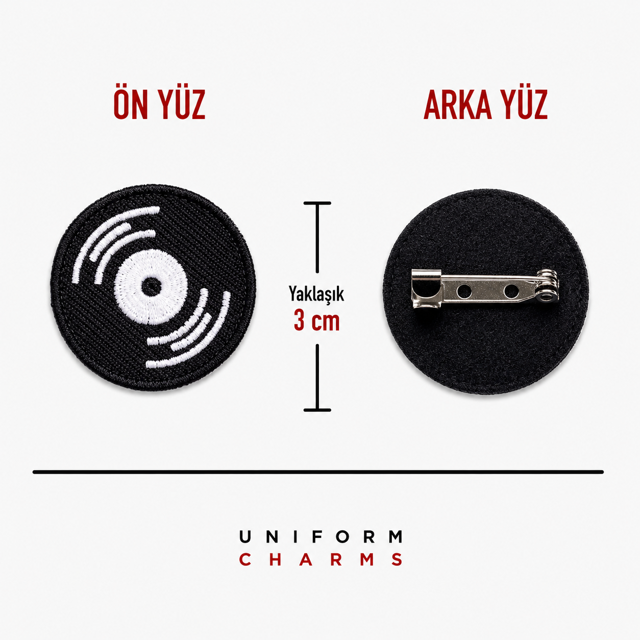 Uniform Charms™ Plak (Vinyl) Broş Charm