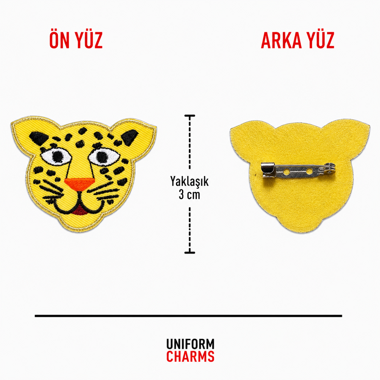 Uniform Charms™ Sevimli Leopar Broş Charm