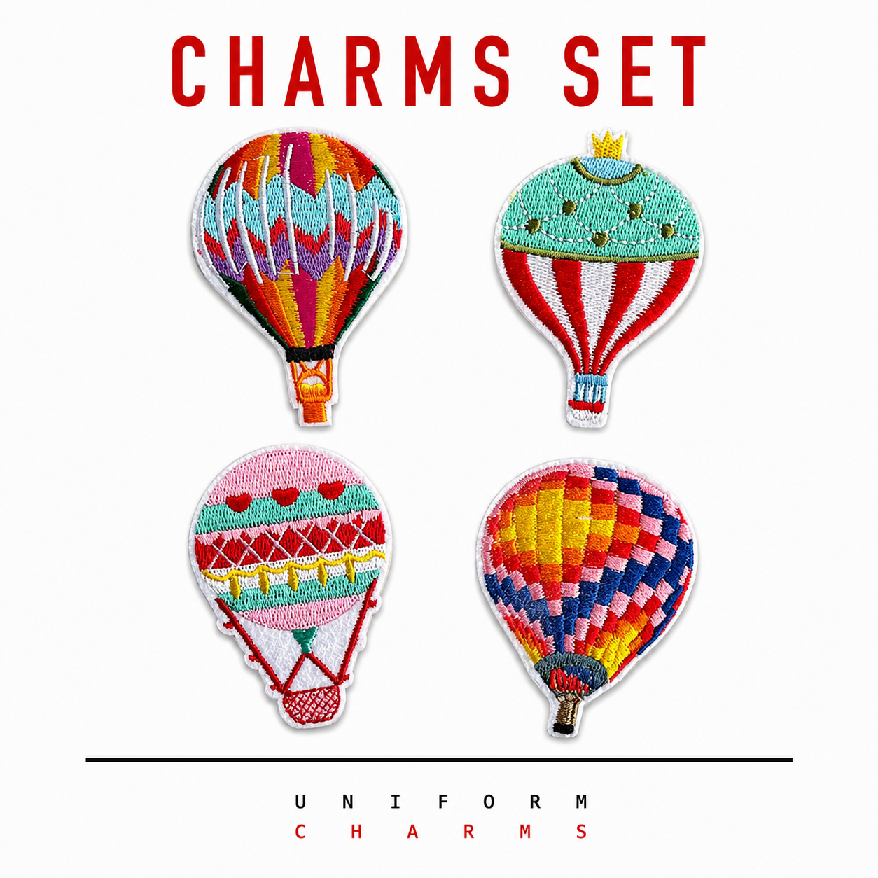 Uniform Charms™ Sıcak Hava Balonu Seti (4'lü) Broş Charm