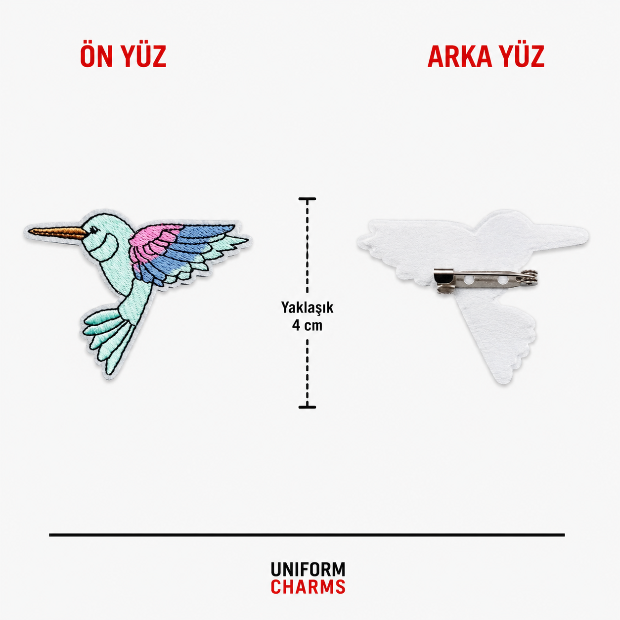 Uniform Charms™ Sinek Kuşu (Çizgi/Pastel) Broş Charm