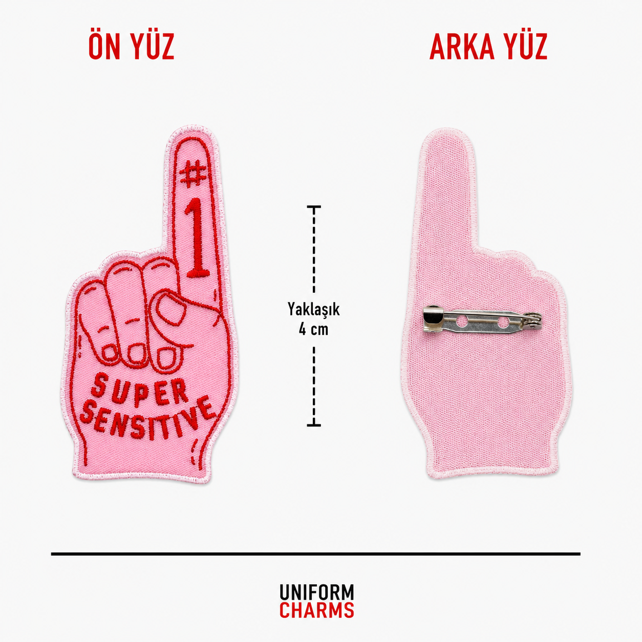 Uniform Charms™ Super Sensitive (#1 Foam Finger) Broş Charm