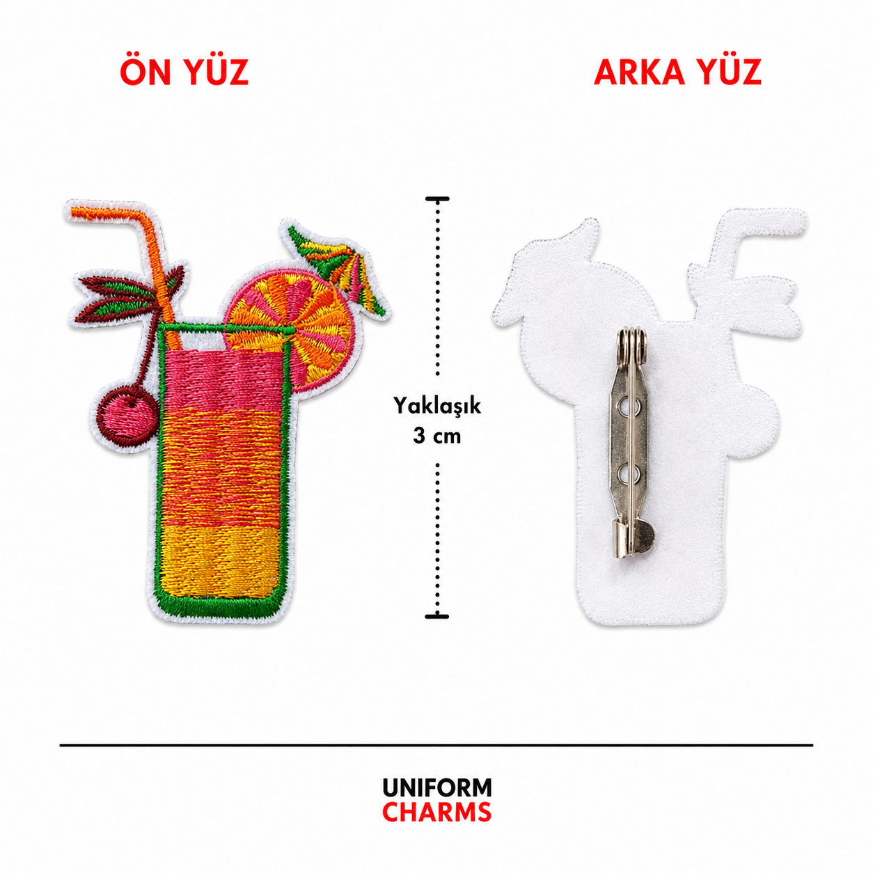 Uniform Charms™ Tropikal Kokteyl Broş Charm