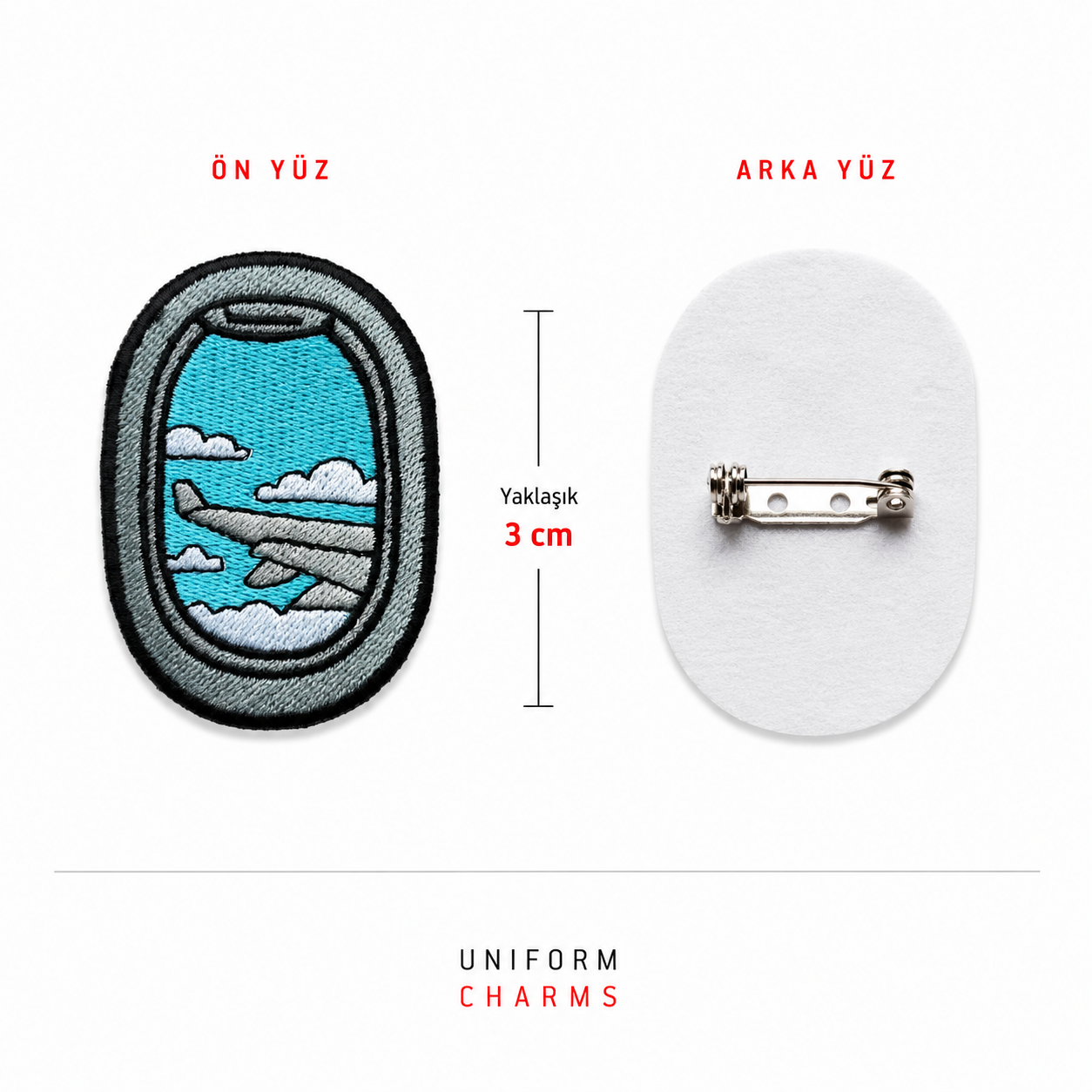 Uniform Charms™ Uçak Penceresi Broş Charm