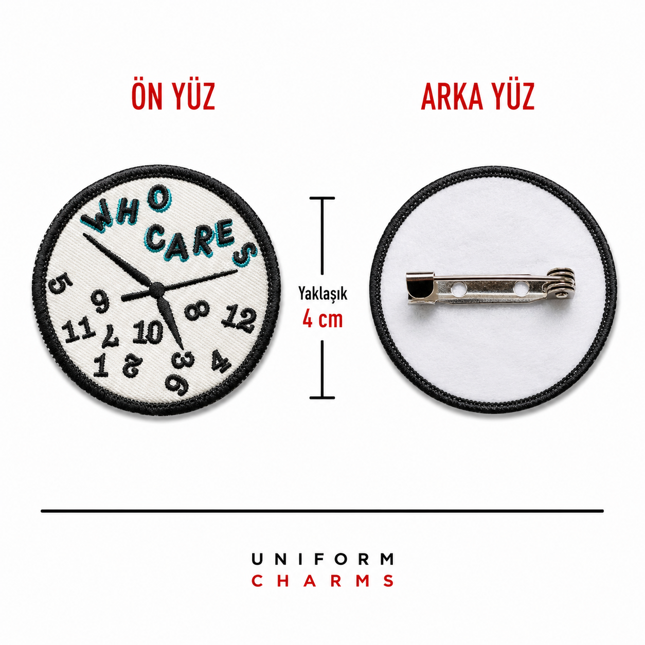 Uniform Charms™ Who Cares Saati Broş Charm