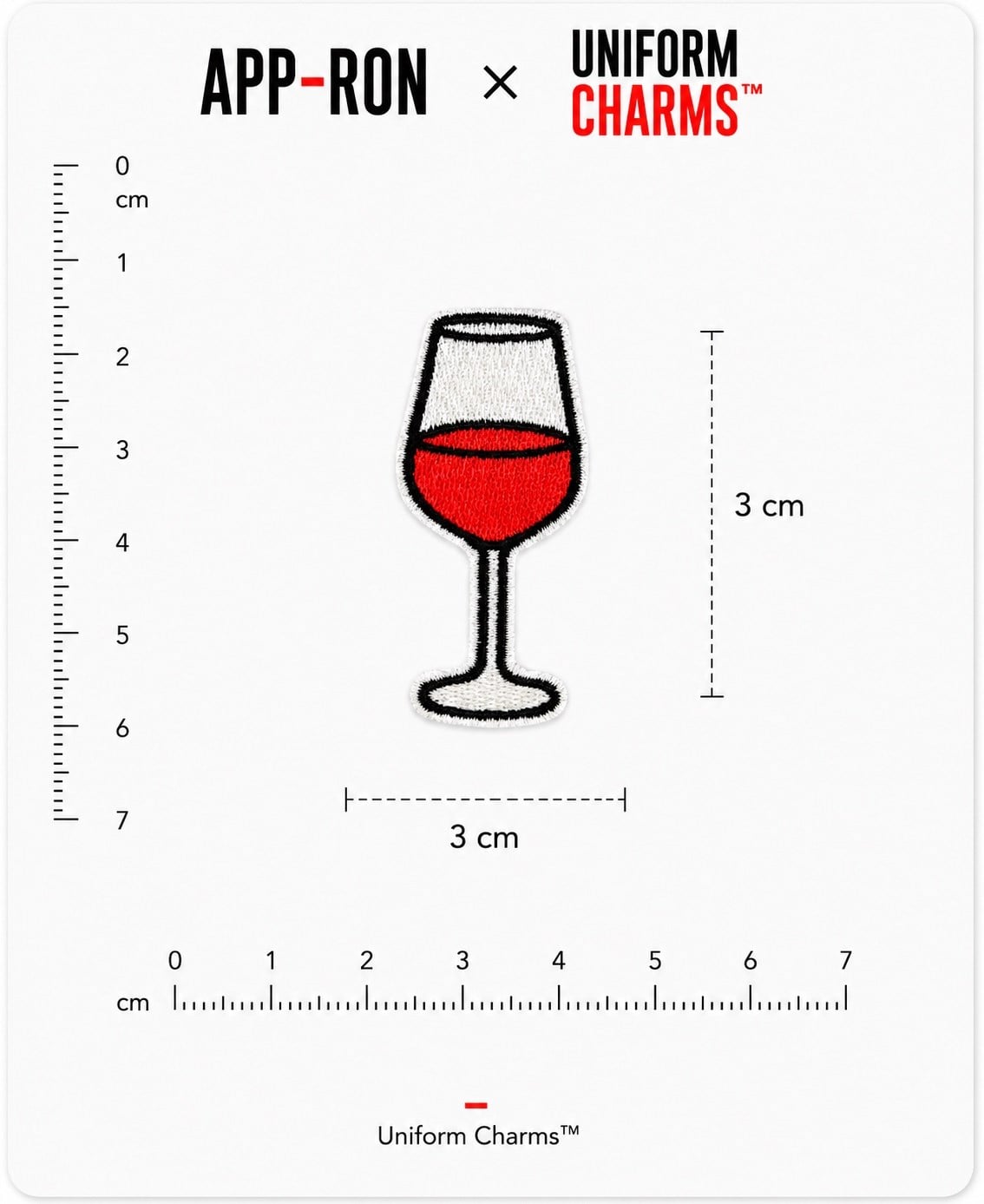 Uniform Charms™ Wine Glass Broş Charm