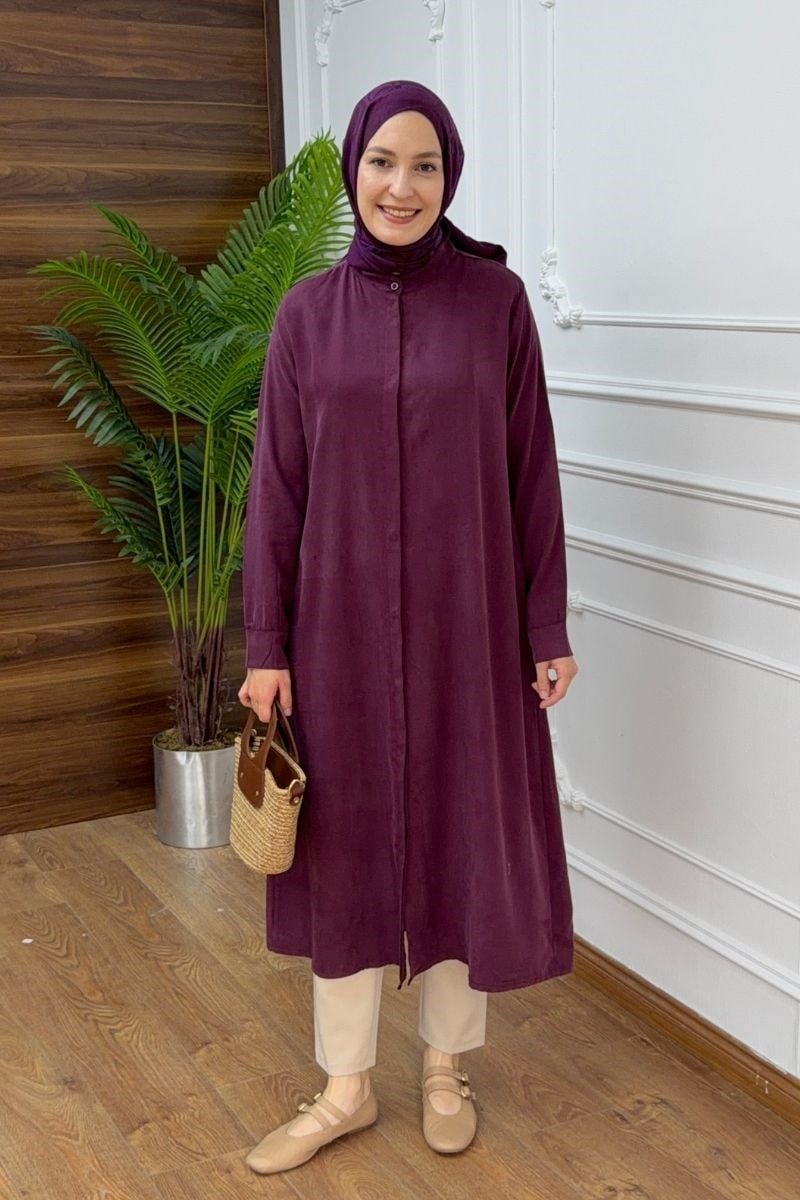 Alis 120 cm Uzun Tunik Mürdüm