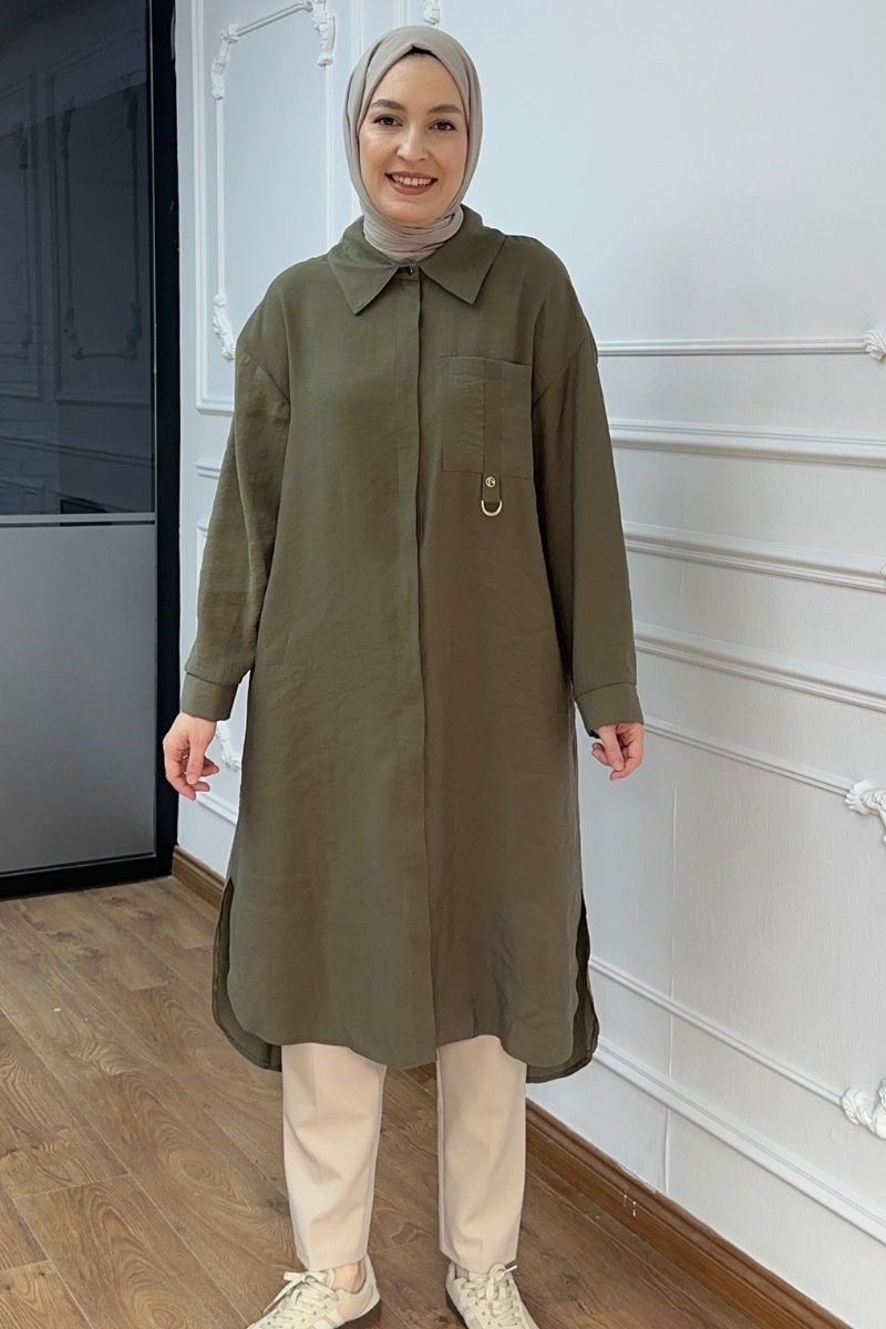 Armine Trend Cepli Asude Tunik Haki