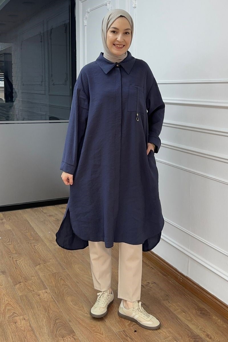 Armine Trend Cepli Asude Tunik İndigo