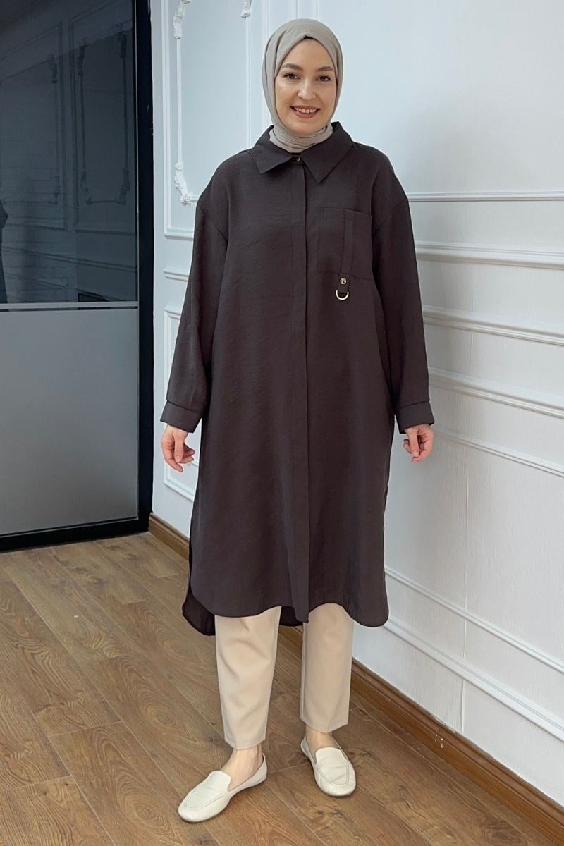 Armine Trend Cepli Asude Tunik Kahve 