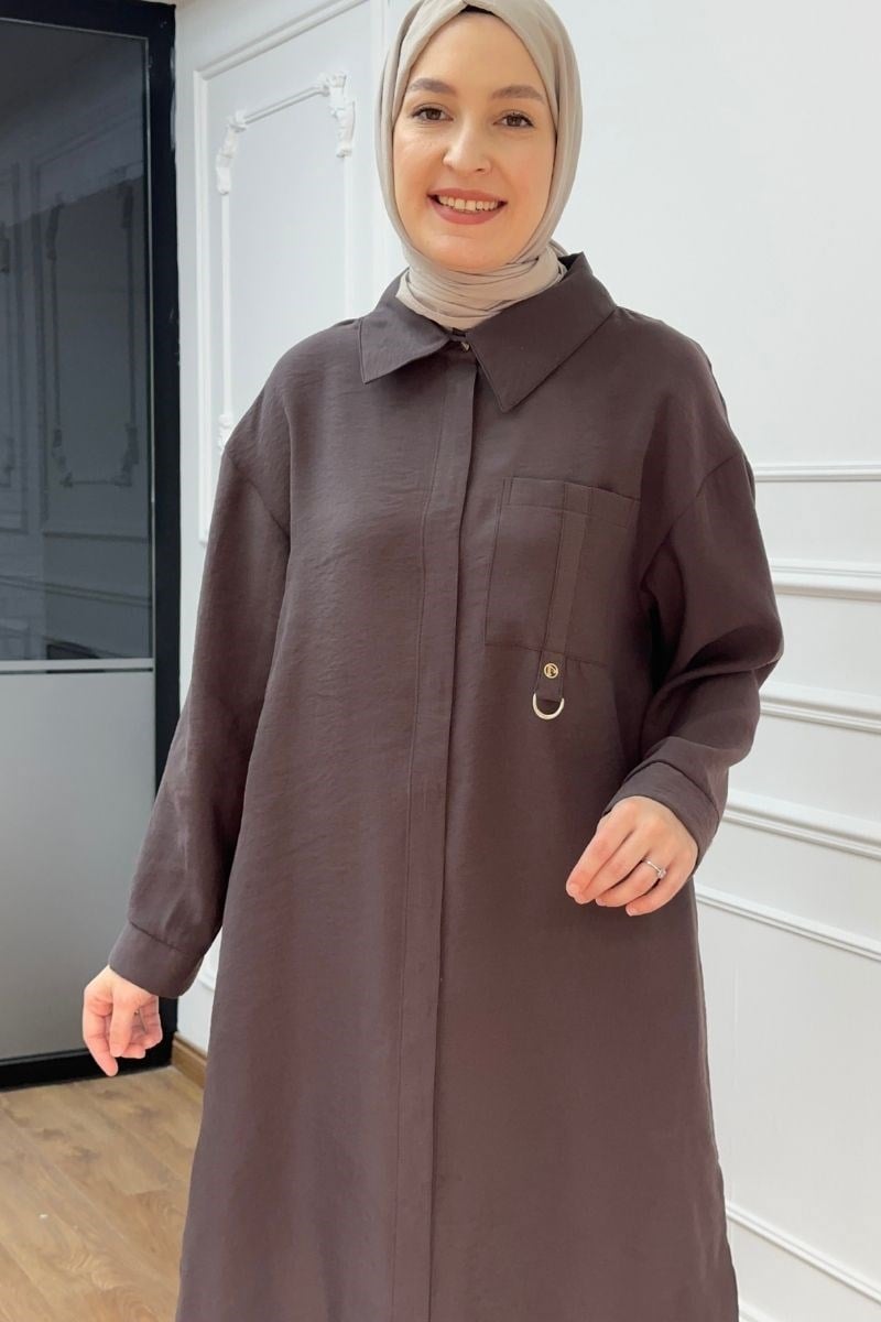 Armine Trend Cepli Asude Tunik Kahve 