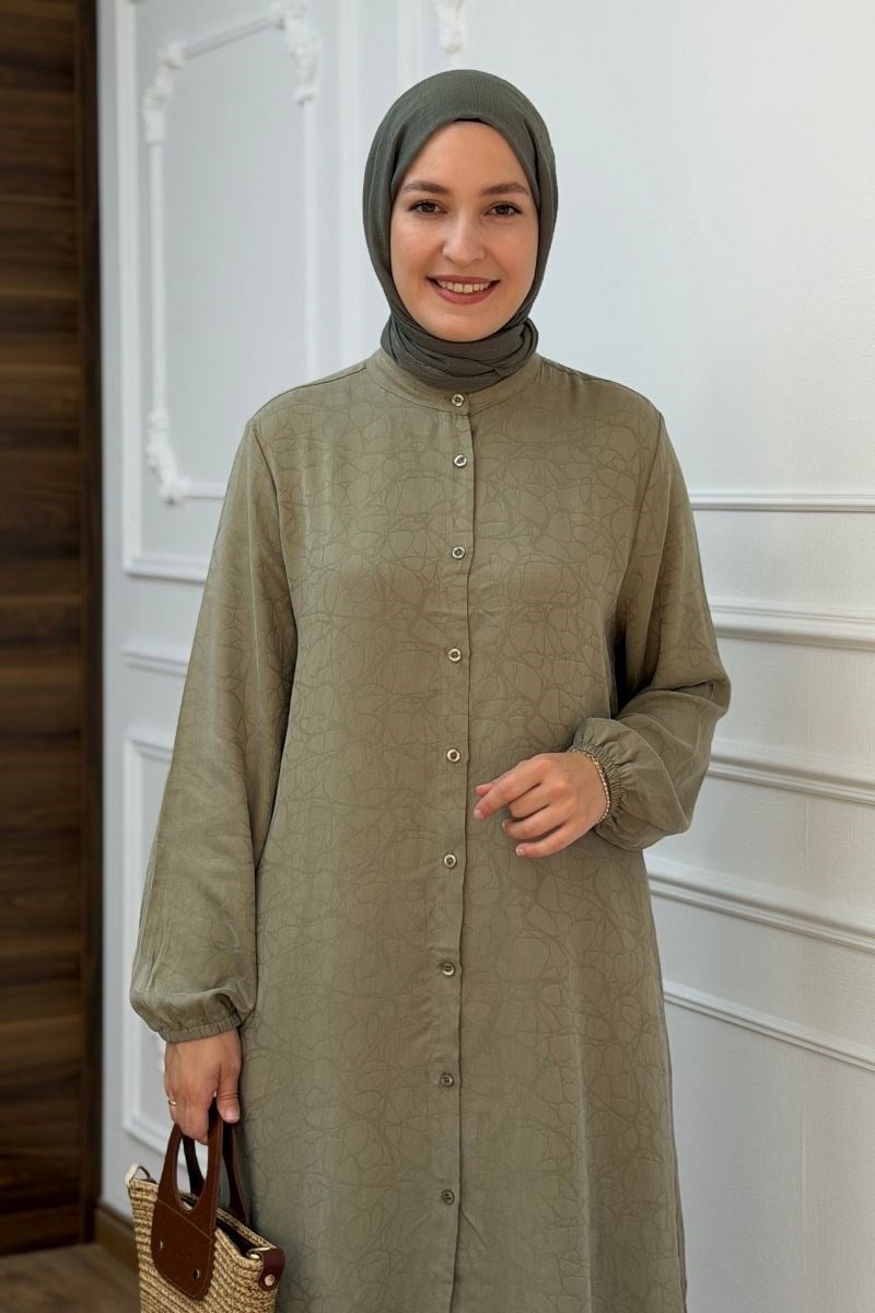 Basic Marakeş Uzun Tunik Çağla