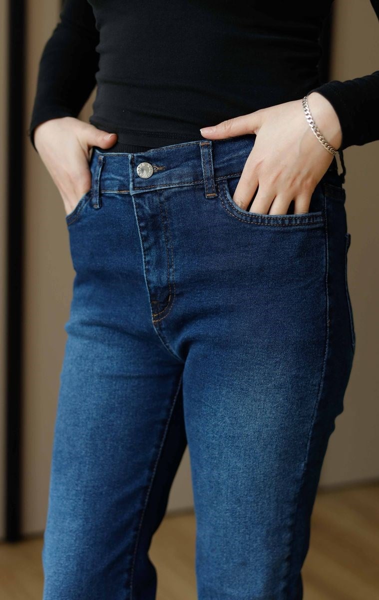 İspanyol Paça Kot Pantolon Mavi