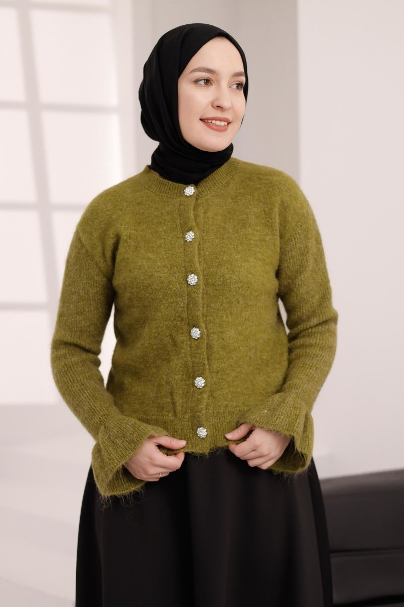 Leydi Triko Zeytin Yeşili