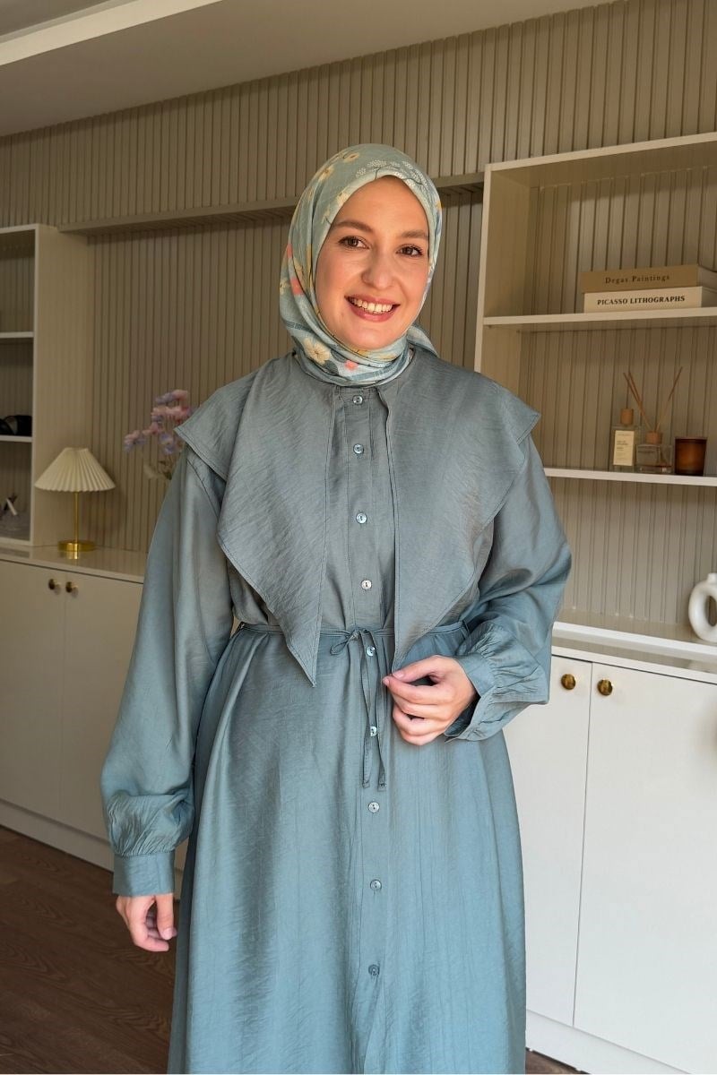 Linda Yakalı Çilek Uzun Tunik Irmak