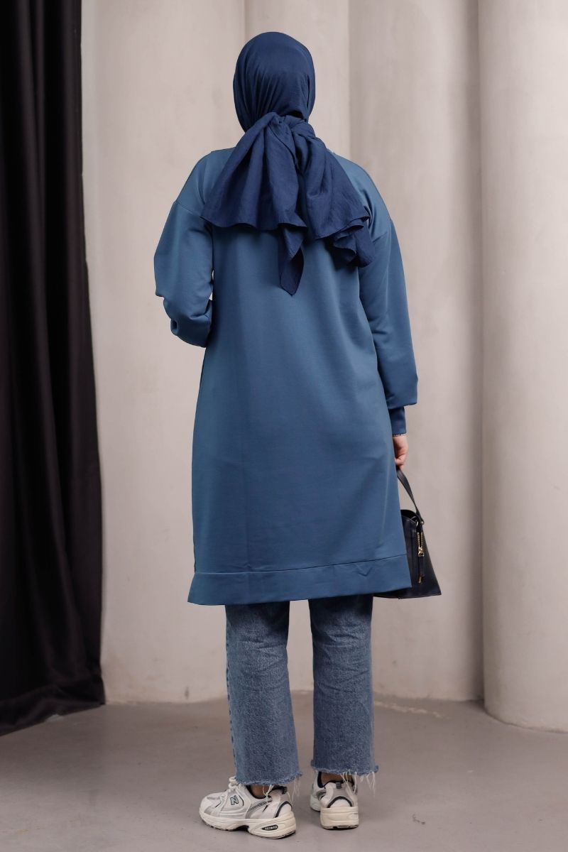Marin Uzun Sweat İndigo