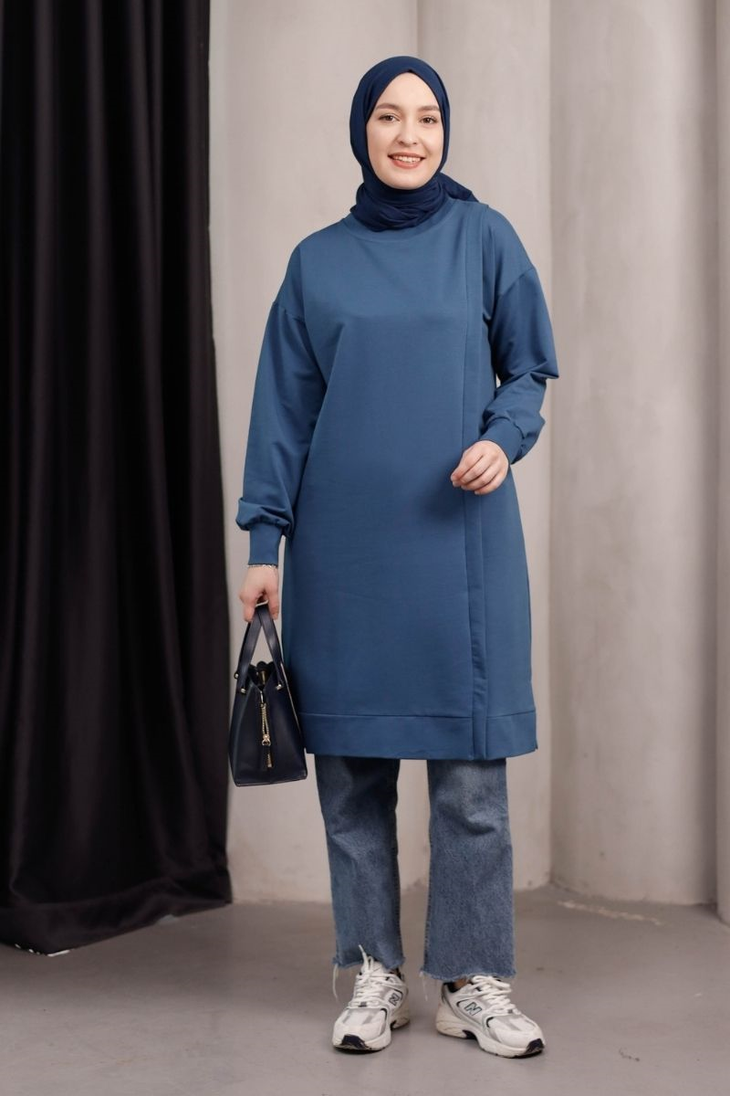 Marin Uzun Sweat İndigo