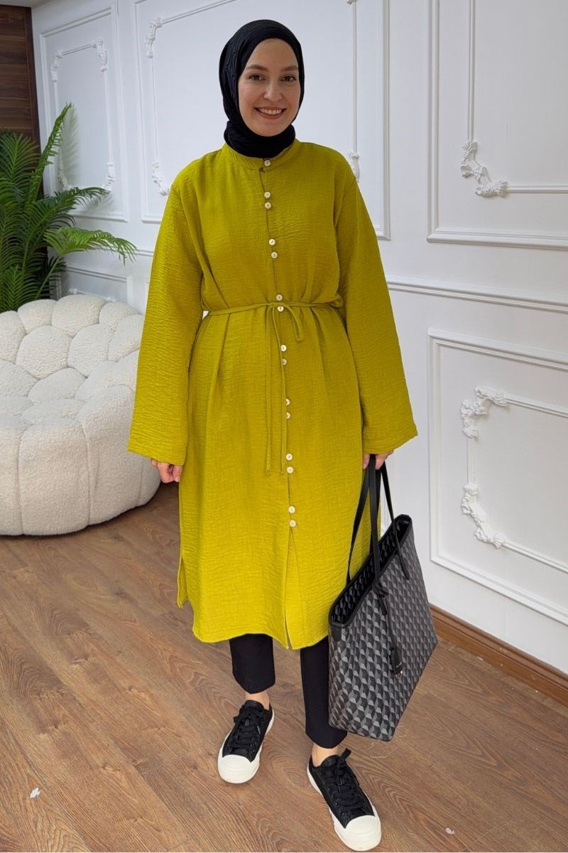 Önü Biritli Valentino Tunik Olive