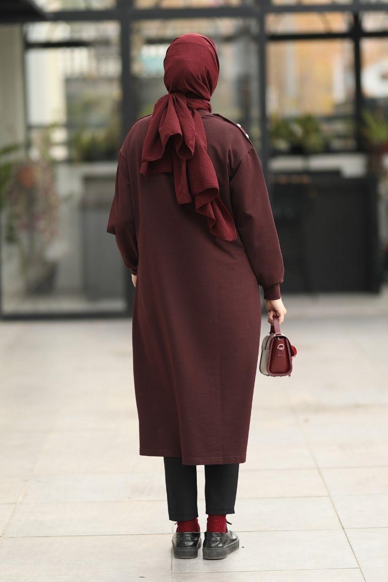 Season De Mila 120 cm Uzun Tunik Vişne