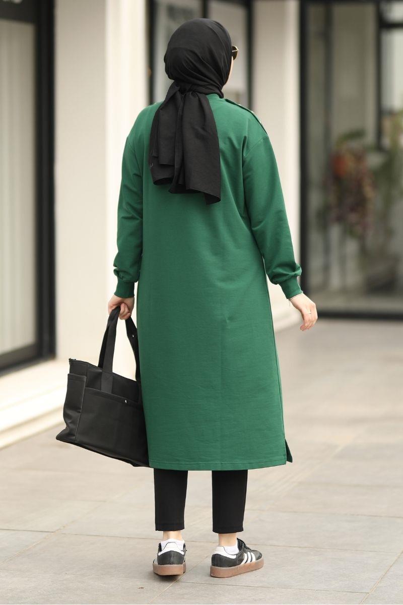 Season De Mila 120 cm Uzun Tunik Zümrüt