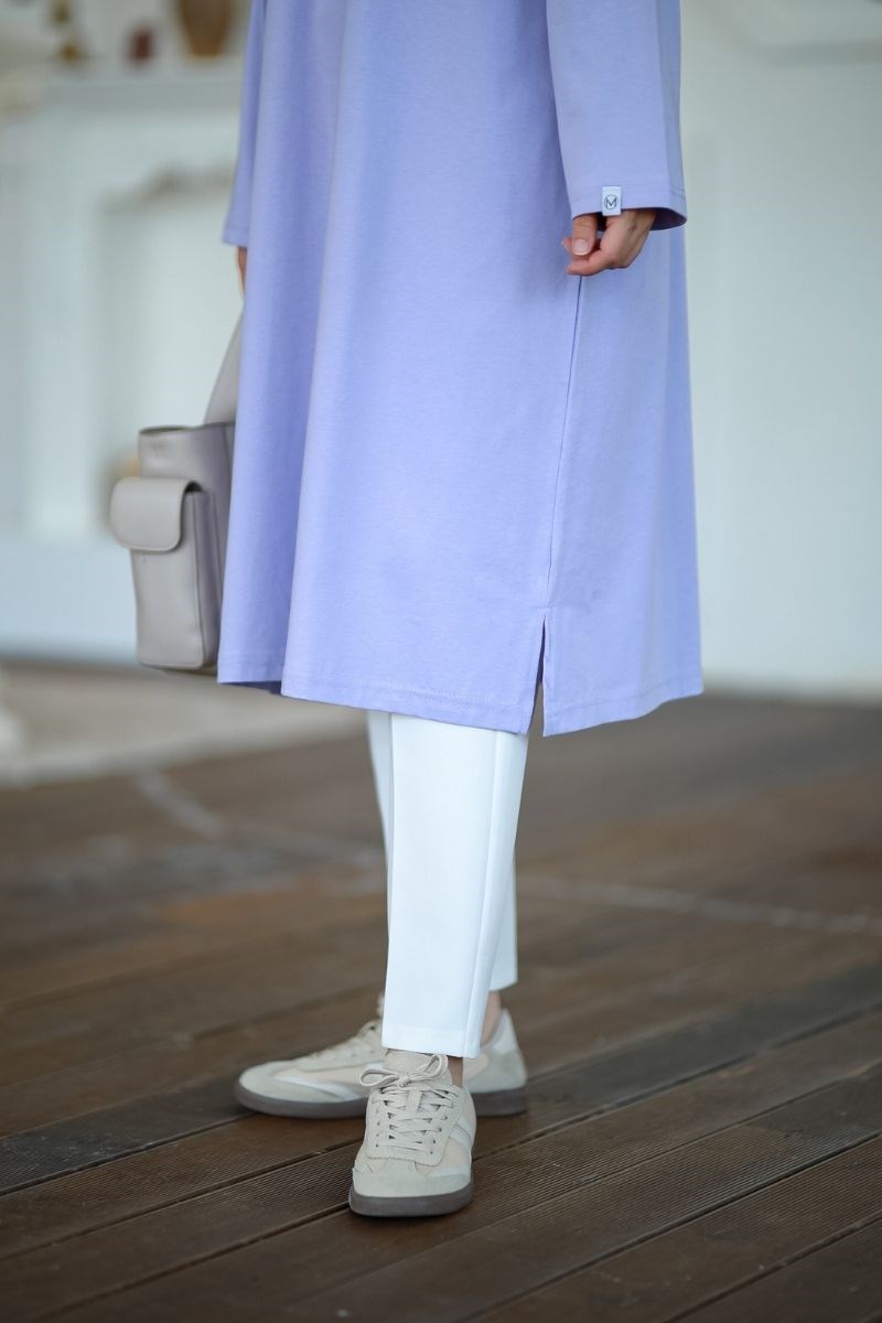 Summer Basic Uzun Tunik Buz Menekşe
