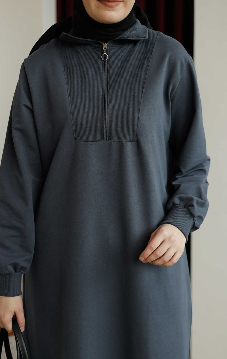 Yarım Fermuarlı 120 cm Sweat Füme
