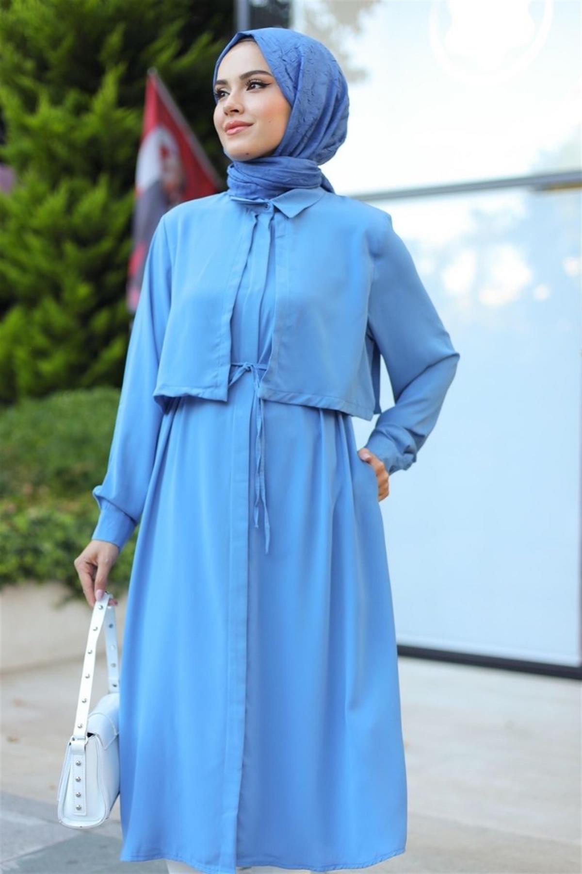 Aller Detaylı Uzun Tunik Mavi